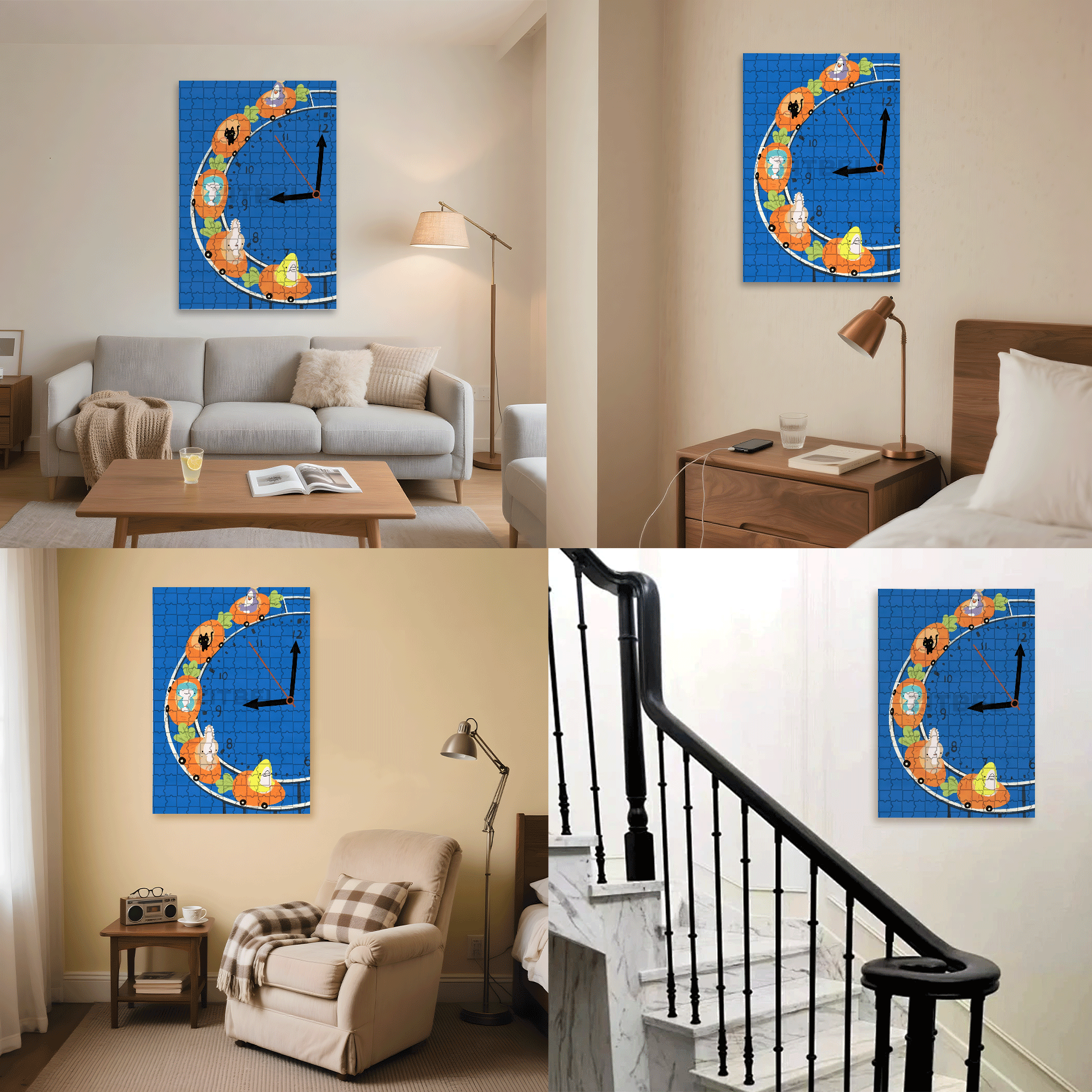Roller Coaster Clock 500pcs/1000pcs Jigsaw Puzzle, Scratch-Resistant, Interactive Family Game & Brain-Boosting DIY Decor, Perfect for Halloween, Christmas & New Year Gifts, Family Puzzle Game