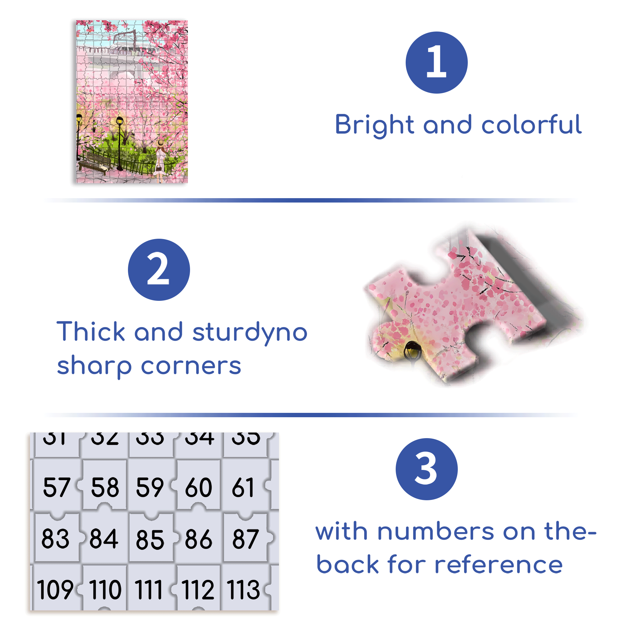 Romantic Cherry Blossom Season 2 500pcs/1000pcs Jigsaw Puzzle, Scratch-Resistant, Interactive Family Game & Brain-Boosting DIY Decor, Perfect for Halloween, Christmas & New Year Gifts, Family Puzzle Game