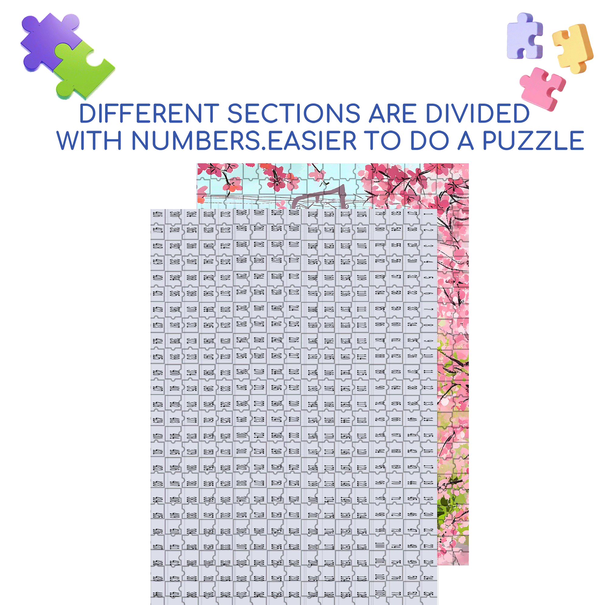 Romantic Cherry Blossom Season 2 500pcs/1000pcs Jigsaw Puzzle, Scratch-Resistant, Interactive Family Game & Brain-Boosting DIY Decor, Perfect for Halloween, Christmas & New Year Gifts, Family Puzzle Game