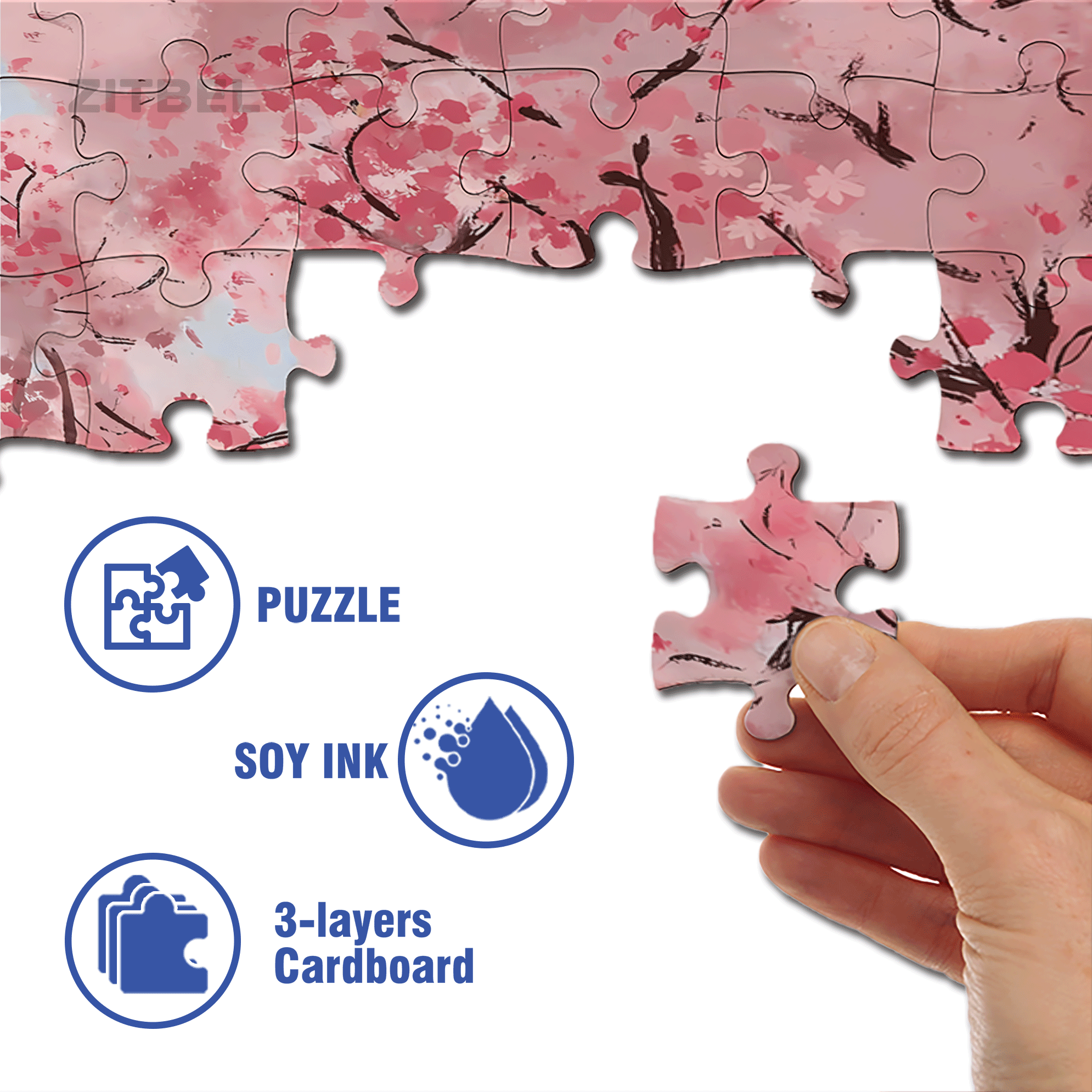 Romantic Cherry Blossom Season 500pcs/1000pcs Jigsaw Puzzle, Scratch-Resistant, Interactive Family Game & Brain-Boosting DIY Decor, Perfect for Halloween, Christmas & New Year Gifts, Family Puzzle Game
