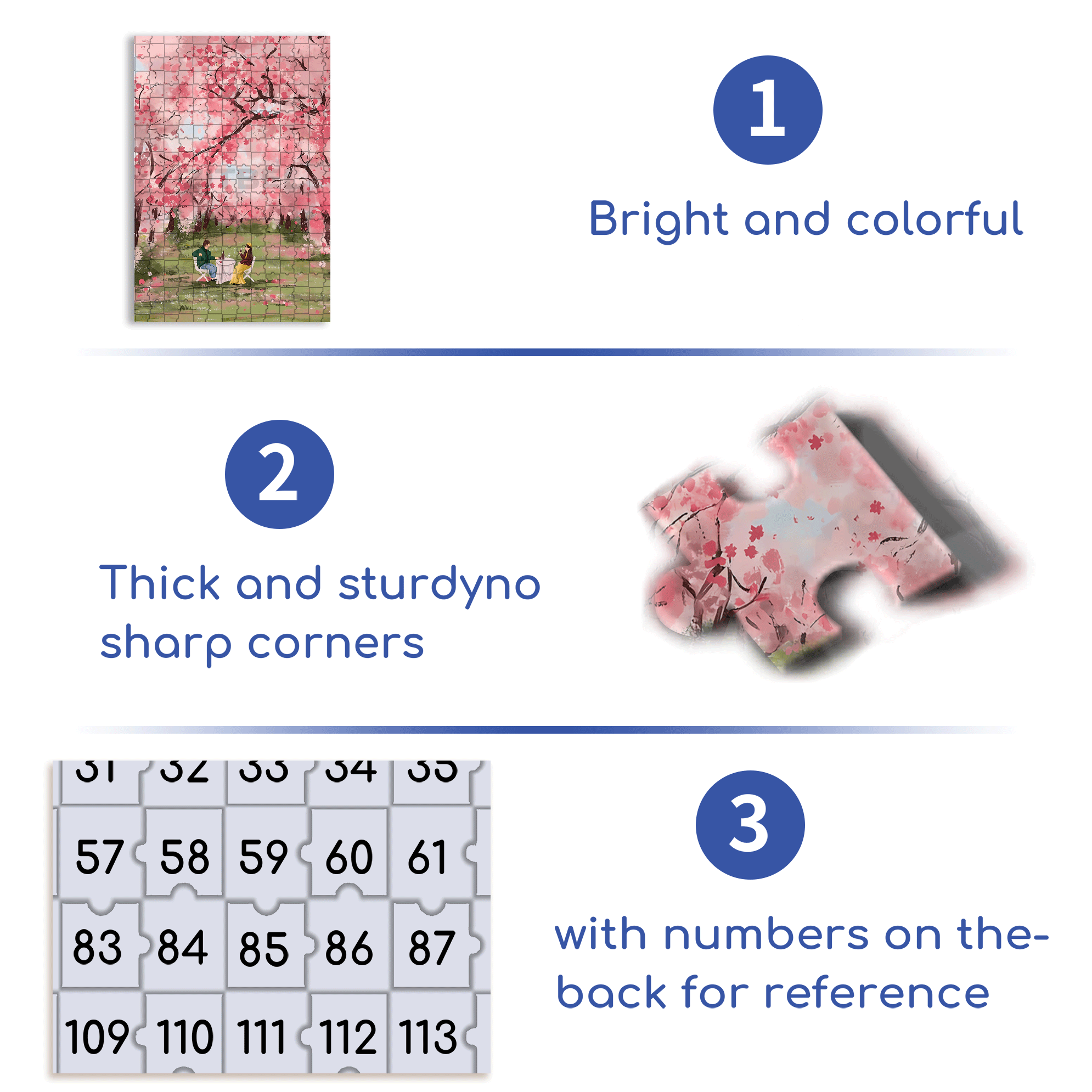 Romantic Cherry Blossom Season 500pcs/1000pcs Jigsaw Puzzle, Scratch-Resistant, Interactive Family Game & Brain-Boosting DIY Decor, Perfect for Halloween, Christmas & New Year Gifts, Family Puzzle Game