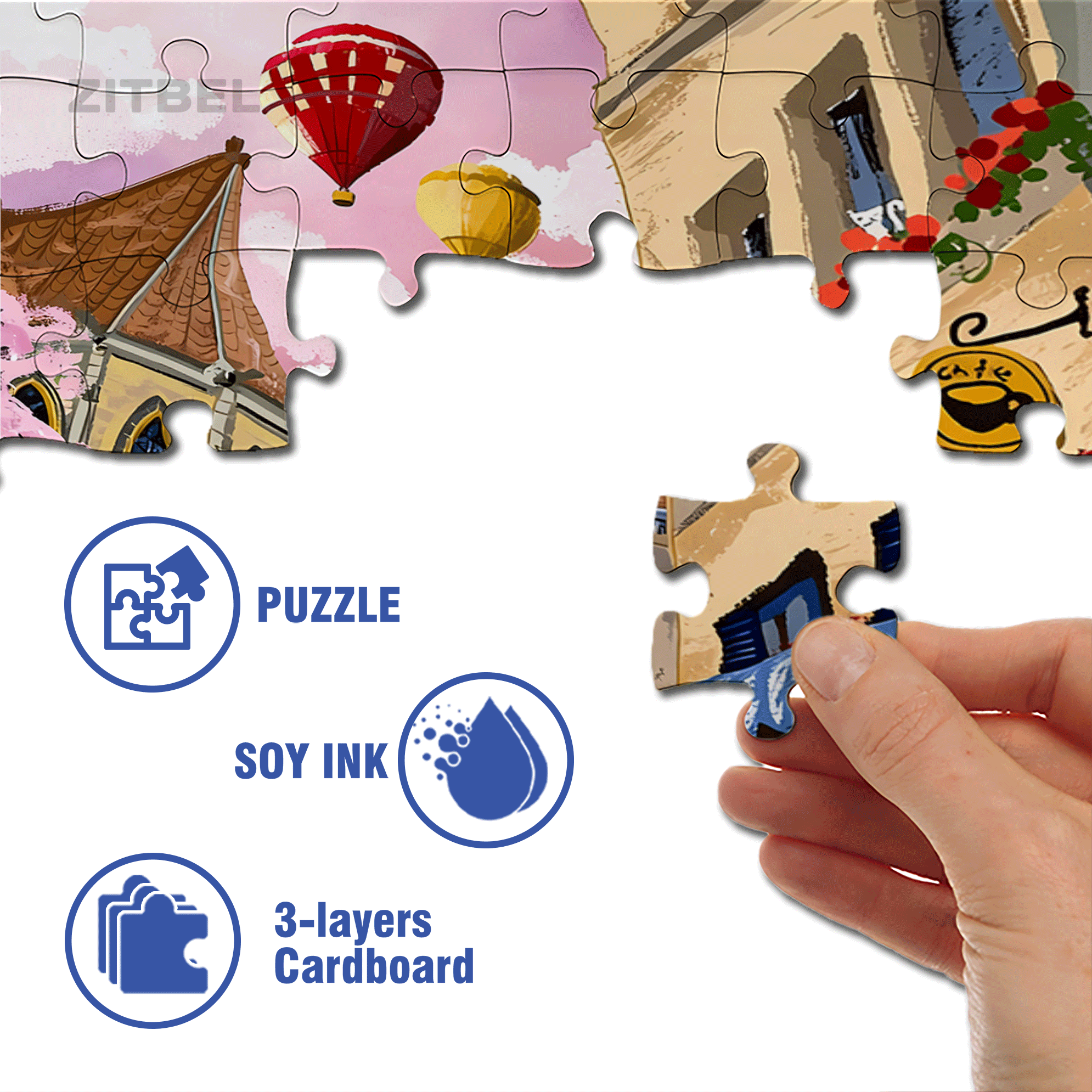 Romantic Valentine's Day 500pcs/1000pcs Jigsaw Puzzle, Scratch-Resistant, Interactive Family Game & Brain-Boosting DIY Decor, Perfect for Halloween, Christmas & New Year Gifts, Family Puzzle Game