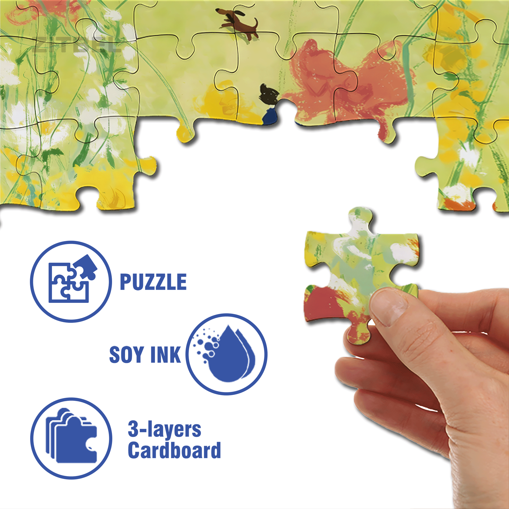 Running Towards Summer 500pcs/1000pcs Jigsaw Puzzle, Scratch-Resistant, Interactive Family Game & Brain-Boosting DIY Decor, Perfect for Halloween, Christmas & New Year Gifts, Family Puzzle Game