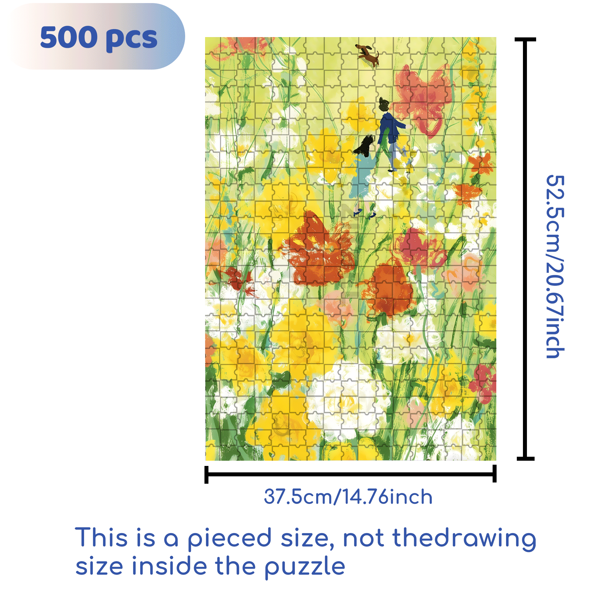 Running Towards Summer 500pcs/1000pcs Jigsaw Puzzle, Scratch-Resistant, Interactive Family Game & Brain-Boosting DIY Decor, Perfect for Halloween, Christmas & New Year Gifts, Family Puzzle Game