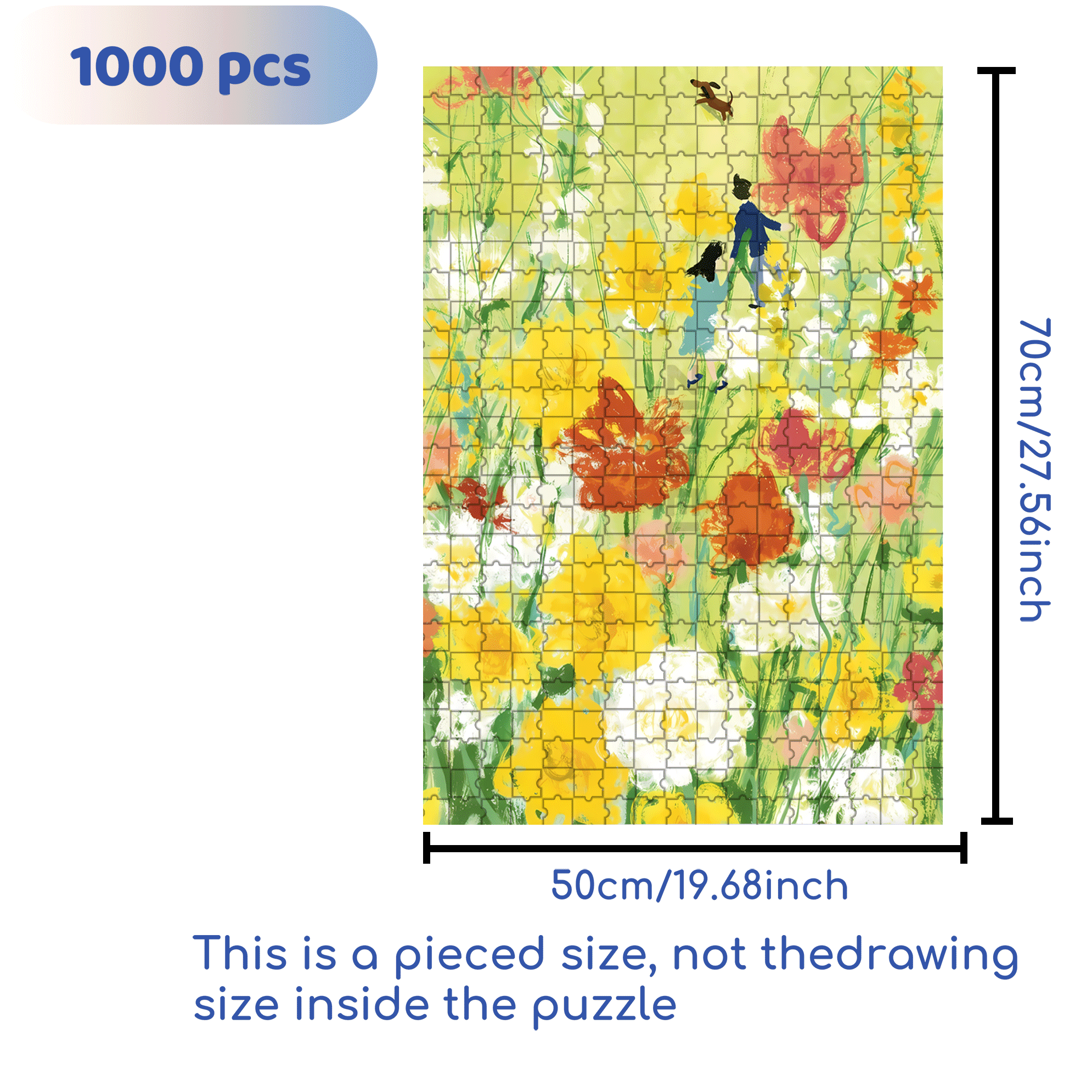 Running Towards Summer 500pcs/1000pcs Jigsaw Puzzle, Scratch-Resistant, Interactive Family Game & Brain-Boosting DIY Decor, Perfect for Halloween, Christmas & New Year Gifts, Family Puzzle Game