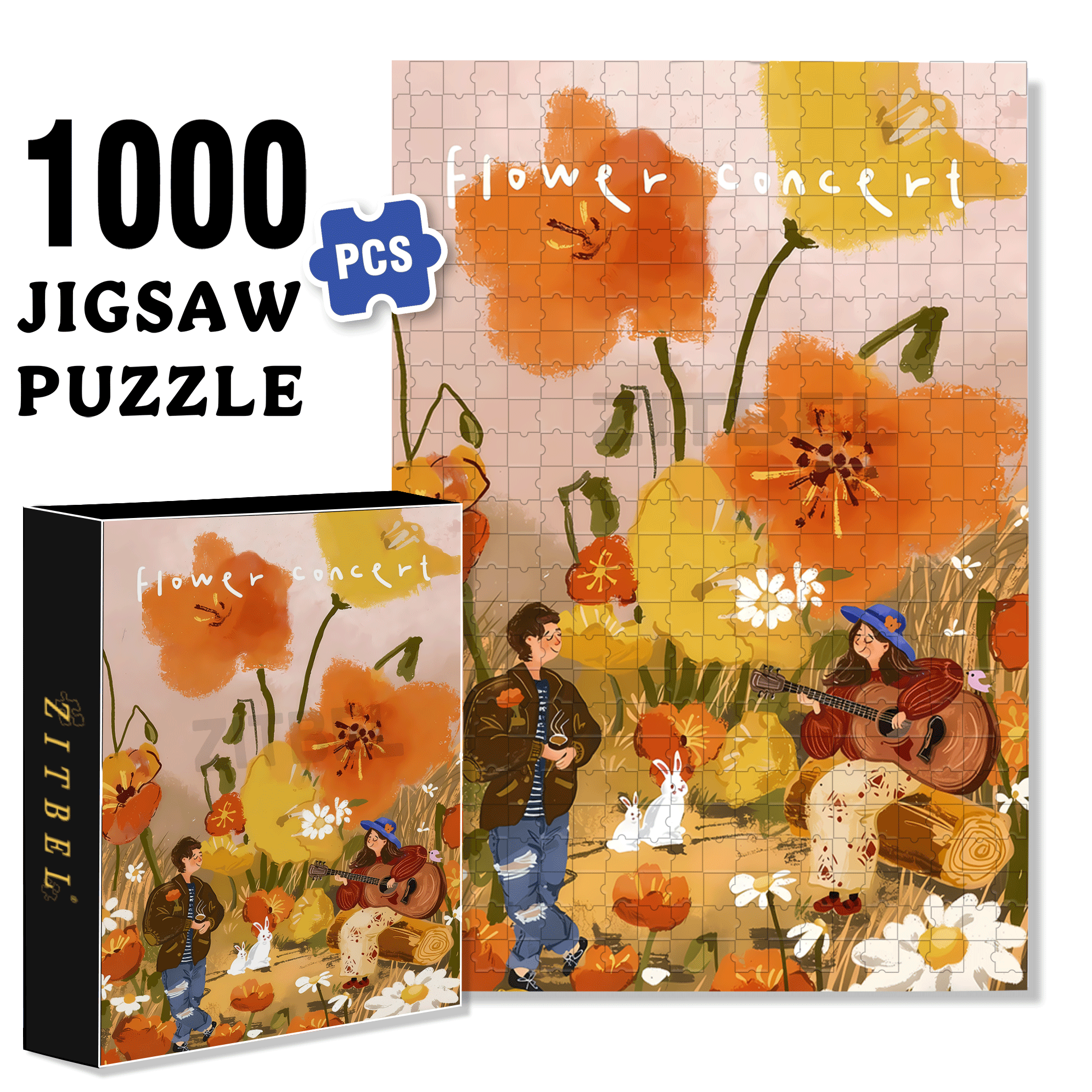 Sing For You 500pcs/1000pcs Jigsaw Puzzle, Scratch-Resistant, Interactive Family Game & Brain-Boosting DIY Decor, Perfect for Halloween, Christmas & New Year Gifts, Family Puzzle Game