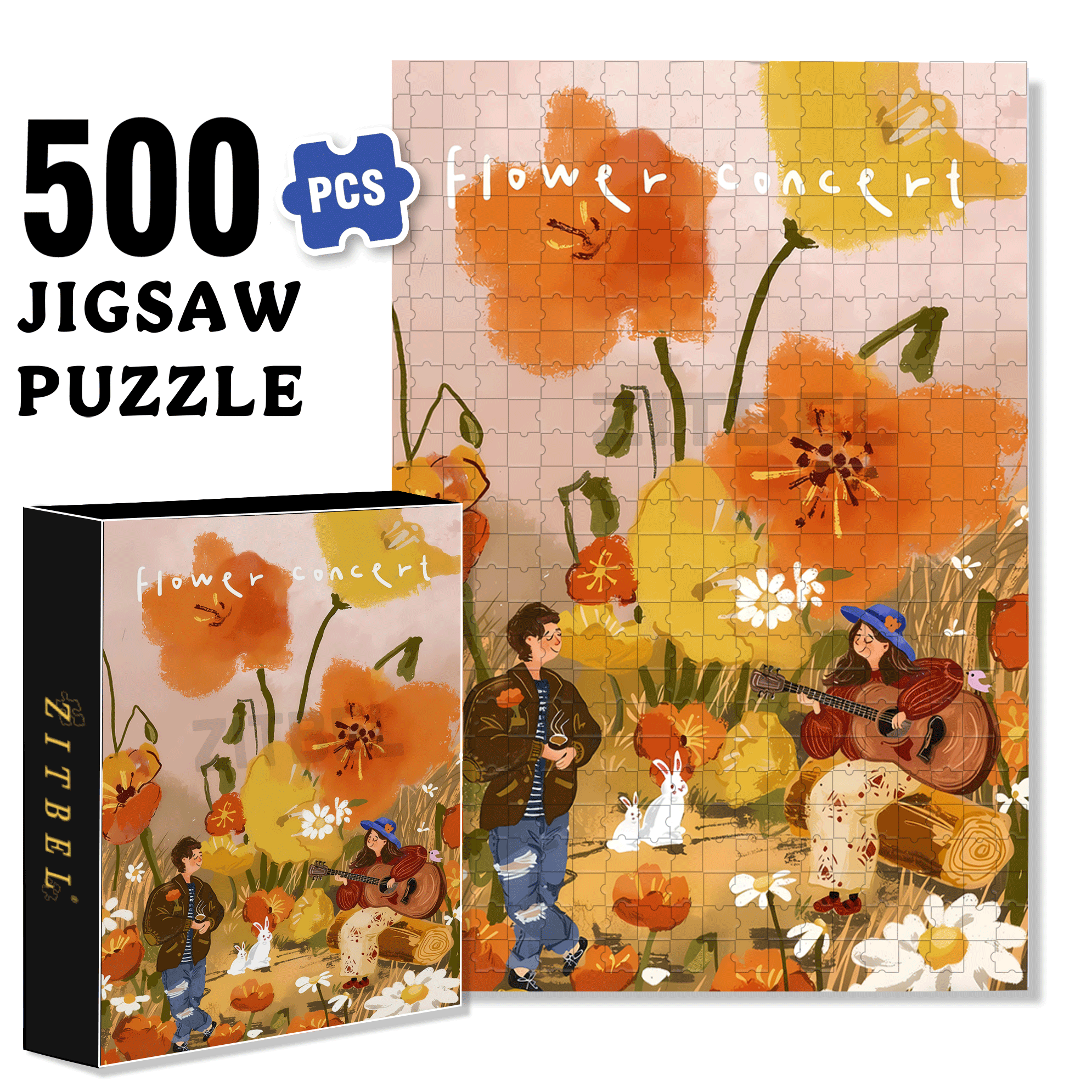 Sing For You 500pcs/1000pcs Jigsaw Puzzle, Scratch-Resistant, Interactive Family Game & Brain-Boosting DIY Decor, Perfect for Halloween, Christmas & New Year Gifts, Family Puzzle Game