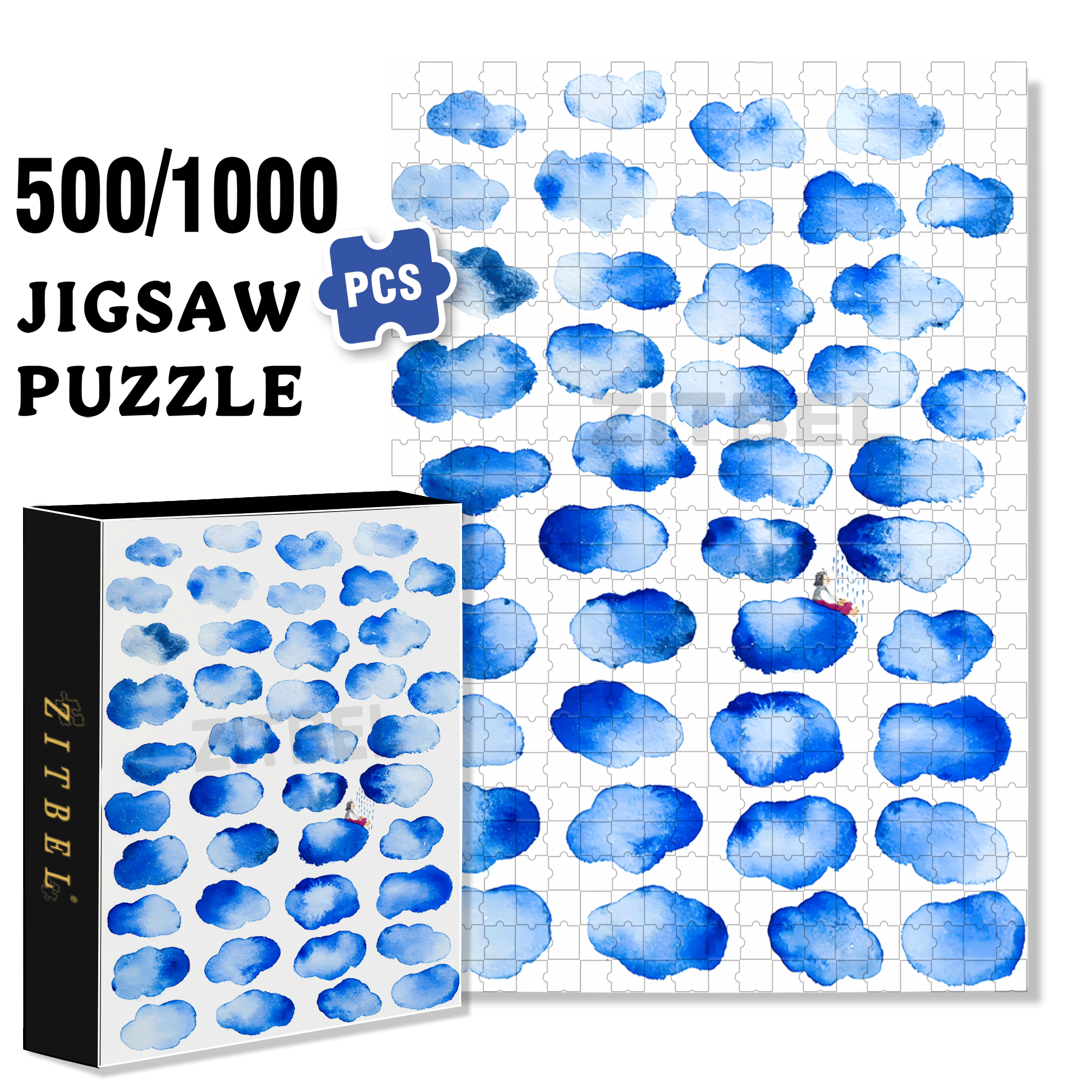 Someone Is Enjoying The Rain In The Rain 500pcs/1000pcs Jigsaw Puzzle, Scratch-Resistant, Interactive Family Game & Brain-Boosting DIY Decor, Perfect for Halloween, Christmas & New Year Gifts, Family Puzzle Game