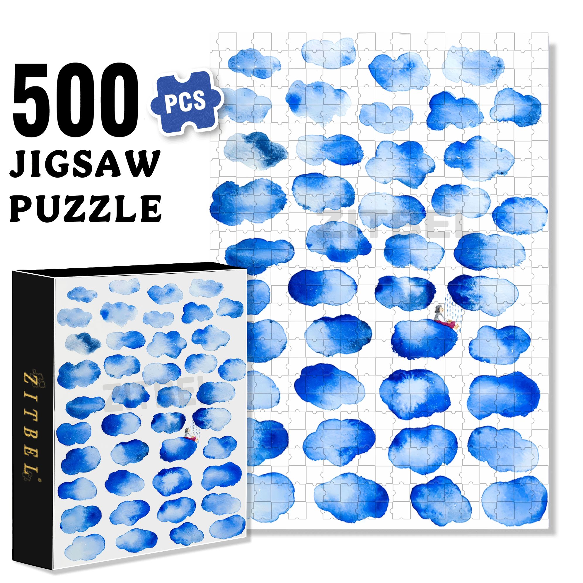 Someone Is Enjoying The Rain In The Rain 500pcs/1000pcs Jigsaw Puzzle, Scratch-Resistant, Interactive Family Game & Brain-Boosting DIY Decor, Perfect for Halloween, Christmas & New Year Gifts, Family Puzzle Game