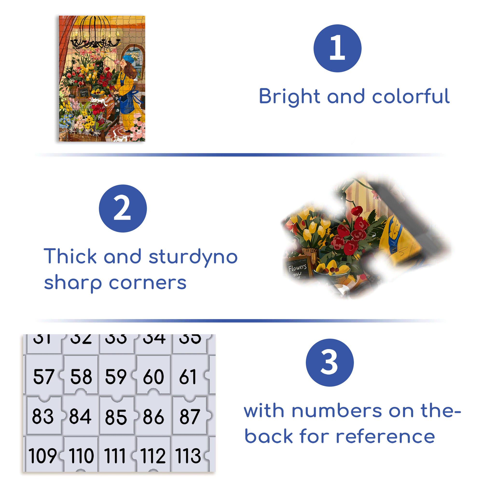 Sparkling Flowers 500pcs/1000pcs Jigsaw Puzzle, Scratch-Resistant, Interactive Family Game & Brain-Boosting DIY Decor, Perfect for Halloween, Christmas & New Year Gifts, Family Puzzle Game