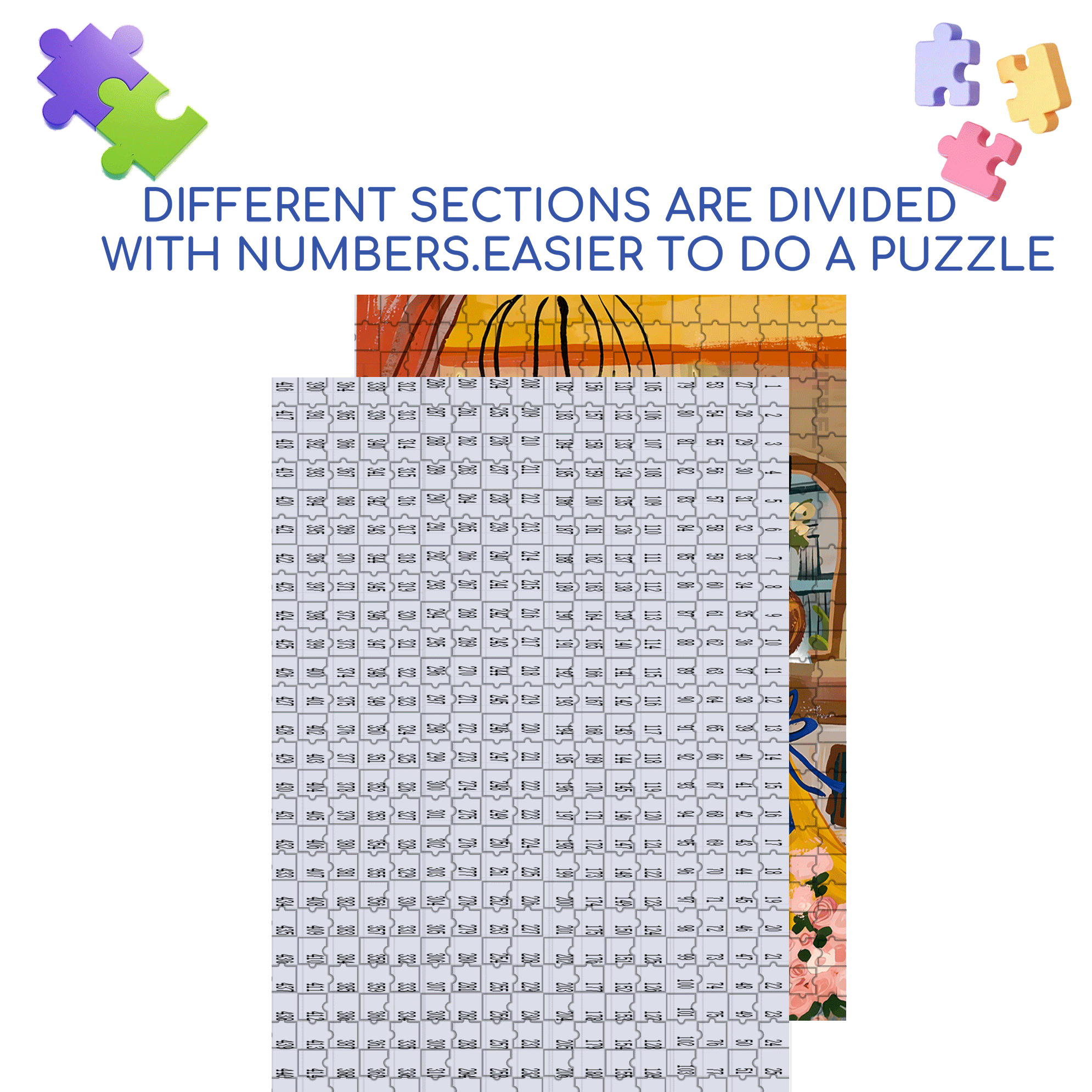 Sparkling Flowers 500pcs/1000pcs Jigsaw Puzzle, Scratch-Resistant, Interactive Family Game & Brain-Boosting DIY Decor, Perfect for Halloween, Christmas & New Year Gifts, Family Puzzle Game