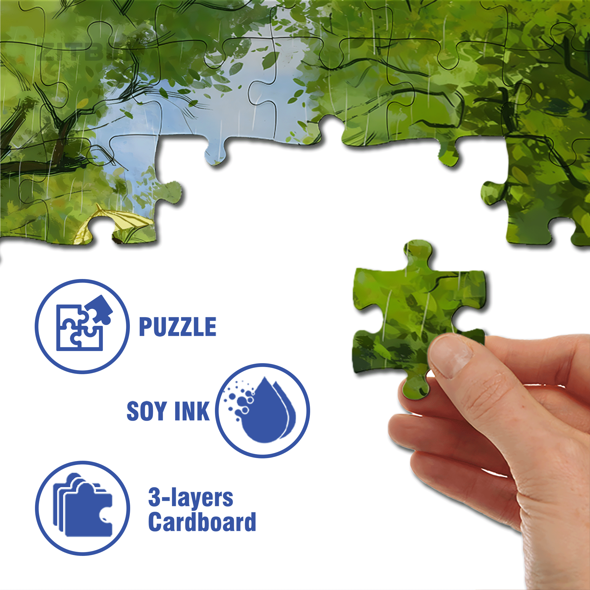 Spring Rain Season 500pcs/1000pcs Jigsaw Puzzle, Scratch-Resistant, Interactive Family Game & Brain-Boosting DIY Decor, Perfect for Halloween, Christmas & New Year Gifts, Family Puzzle Game