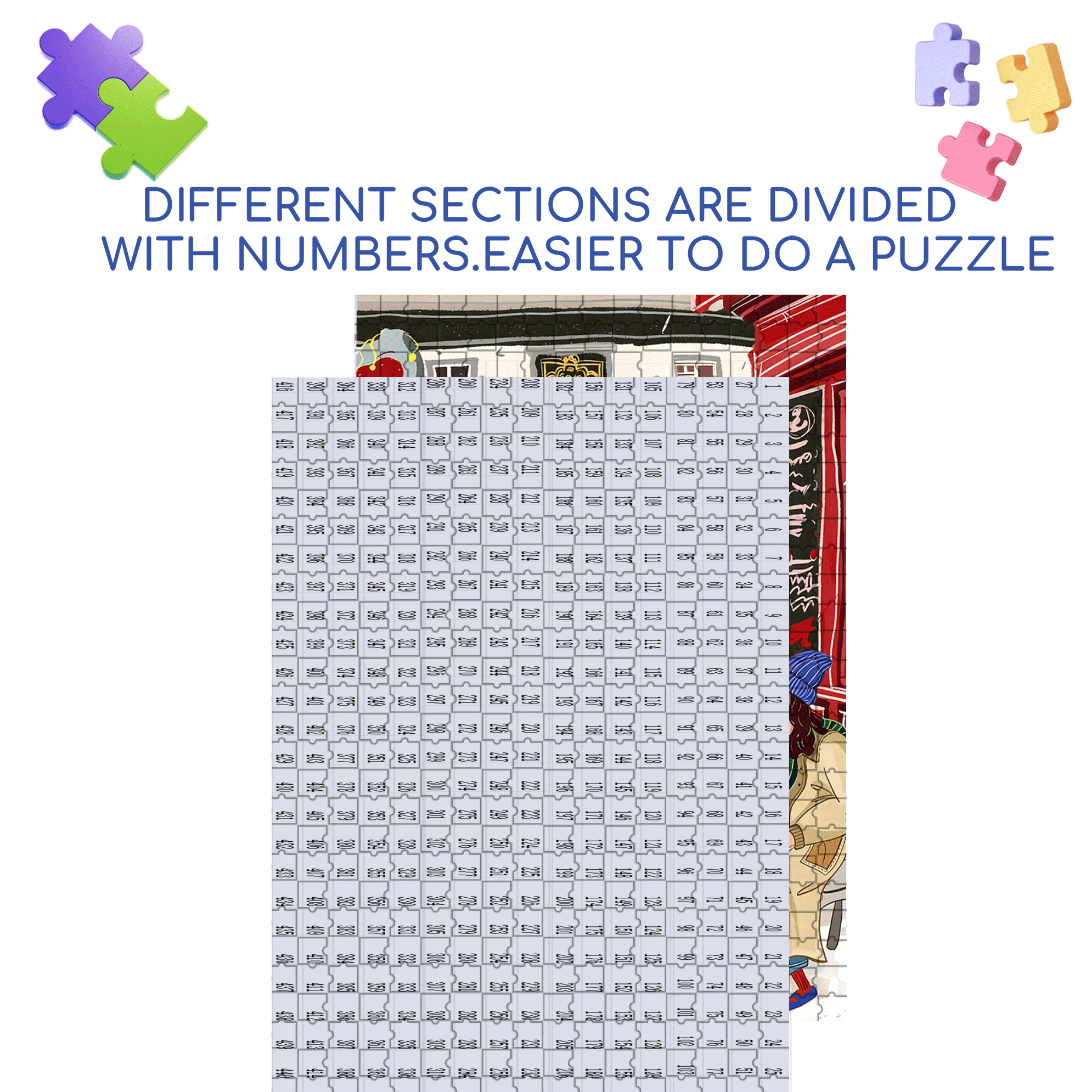Street Corner Coffee Shop 2 500pcs/1000pcs Jigsaw Puzzle, Scratch-Resistant, Interactive Family Game & Brain-Boosting DIY Decor, Perfect for Halloween, Christmas & New Year Gifts, Family Puzzle Game