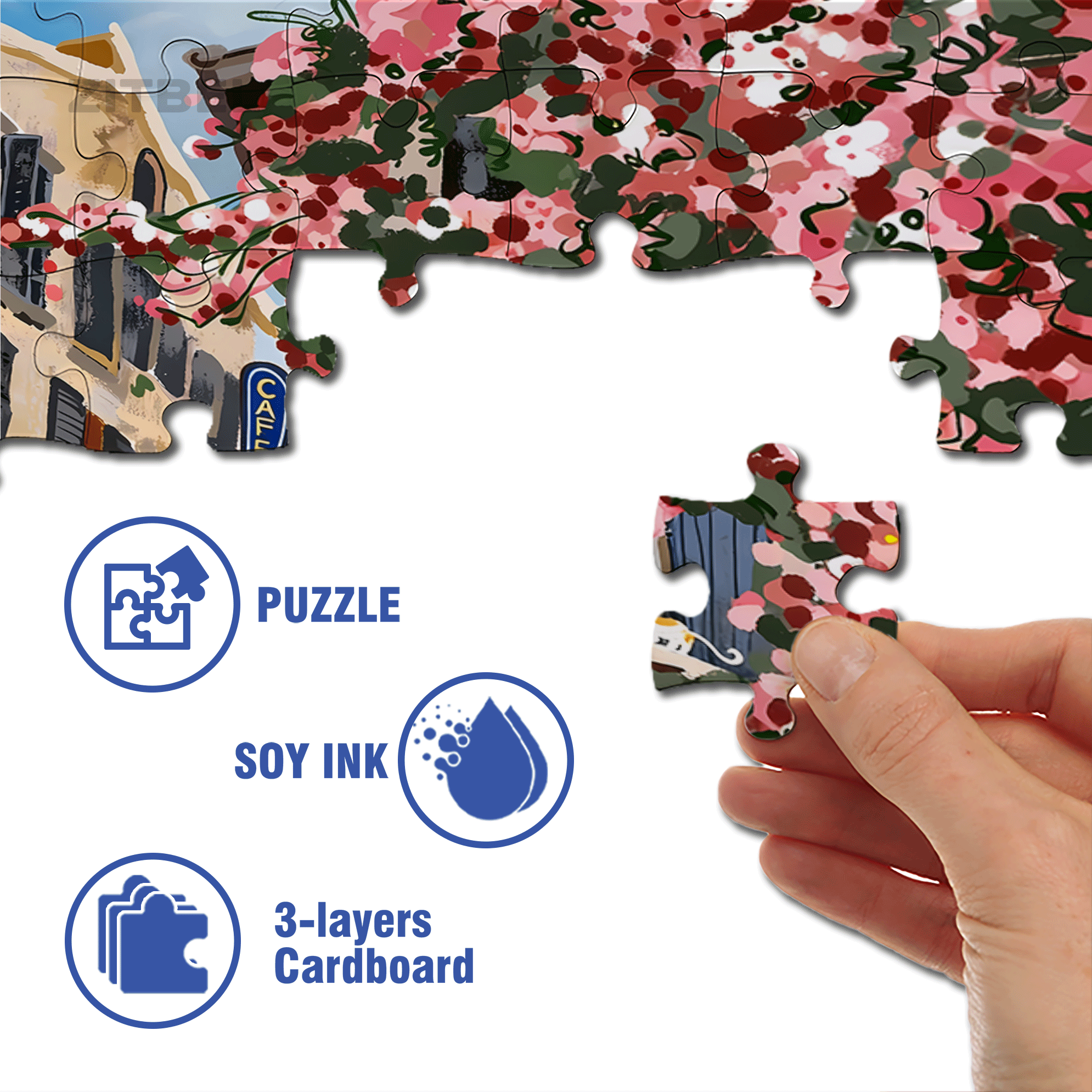 Street Corner Coffee Shop 3 500pcs/1000pcs Jigsaw Puzzle, Scratch-Resistant, Interactive Family Game & Brain-Boosting DIY Decor, Perfect for Halloween, Christmas & New Year Gifts, Family Puzzle Game