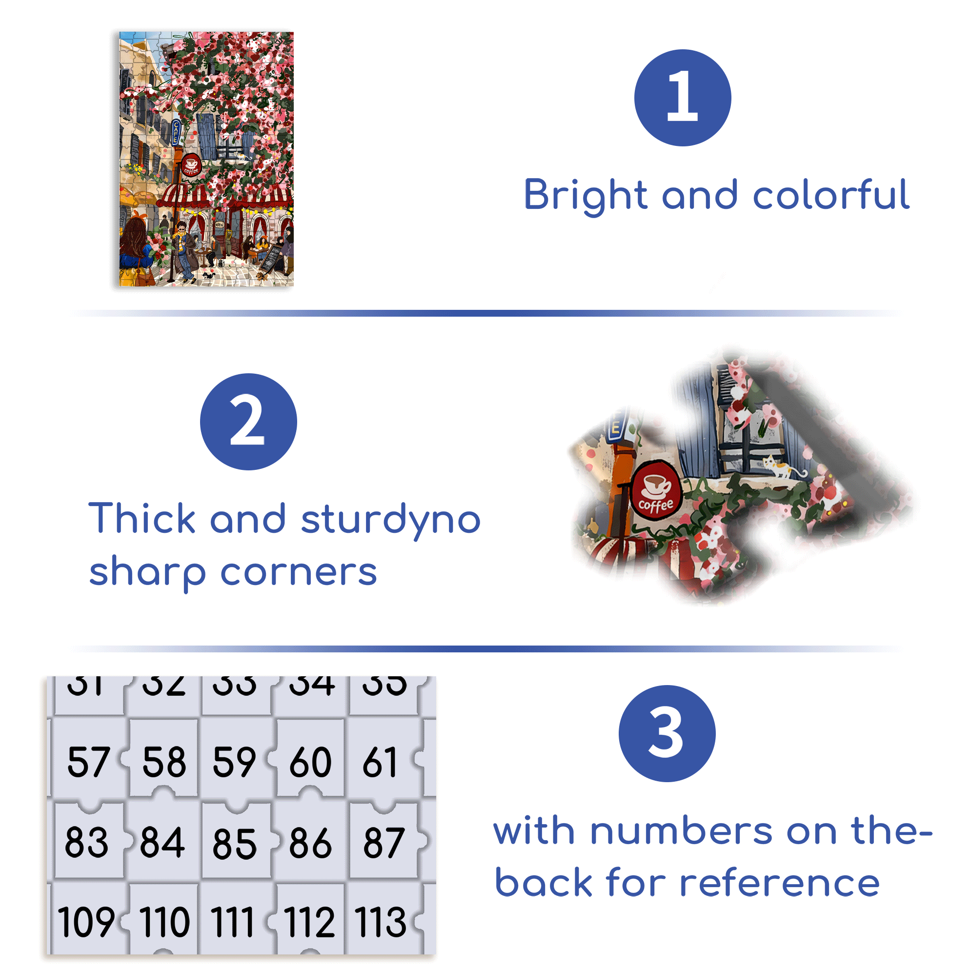Street Corner Coffee Shop 3 500pcs/1000pcs Jigsaw Puzzle, Scratch-Resistant, Interactive Family Game & Brain-Boosting DIY Decor, Perfect for Halloween, Christmas & New Year Gifts, Family Puzzle Game