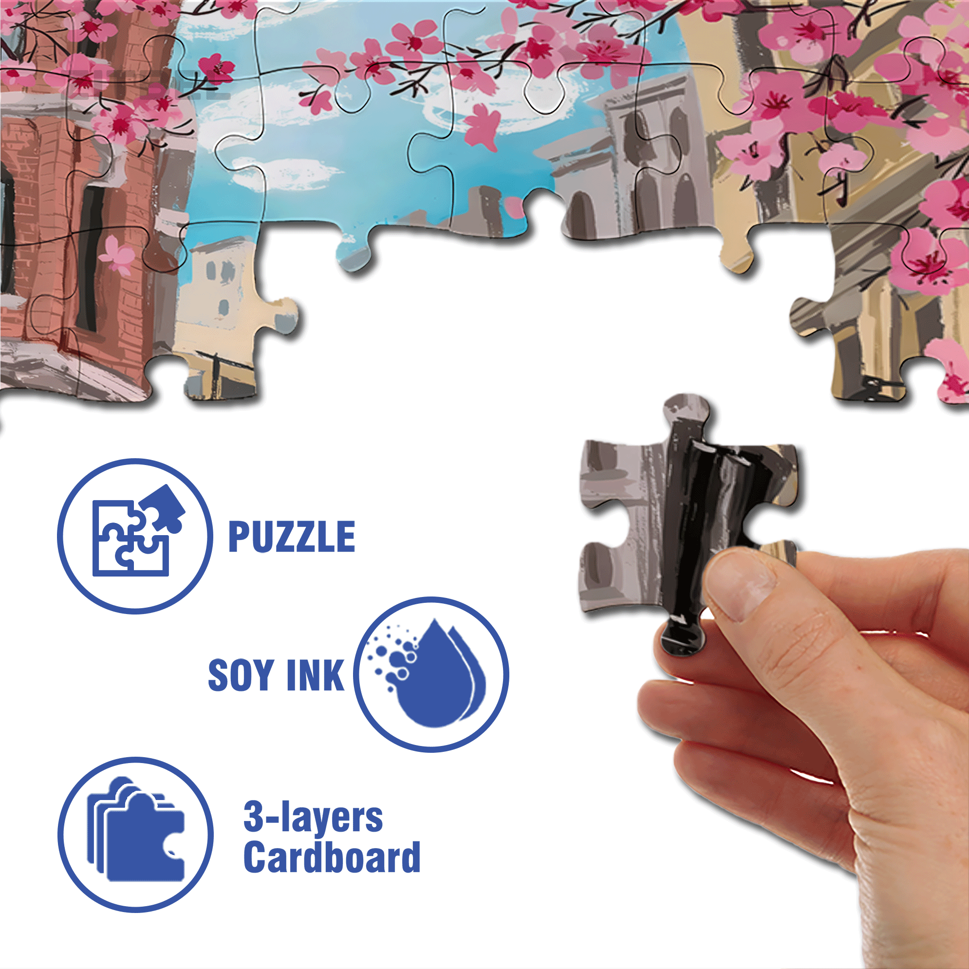 Street Corner Flower Seller 500pcs/1000pcs Jigsaw Puzzle, Scratch-Resistant, Interactive Family Game & Brain-Boosting DIY Decor, Perfect for Halloween, Christmas & New Year Gifts, Family Puzzle Game