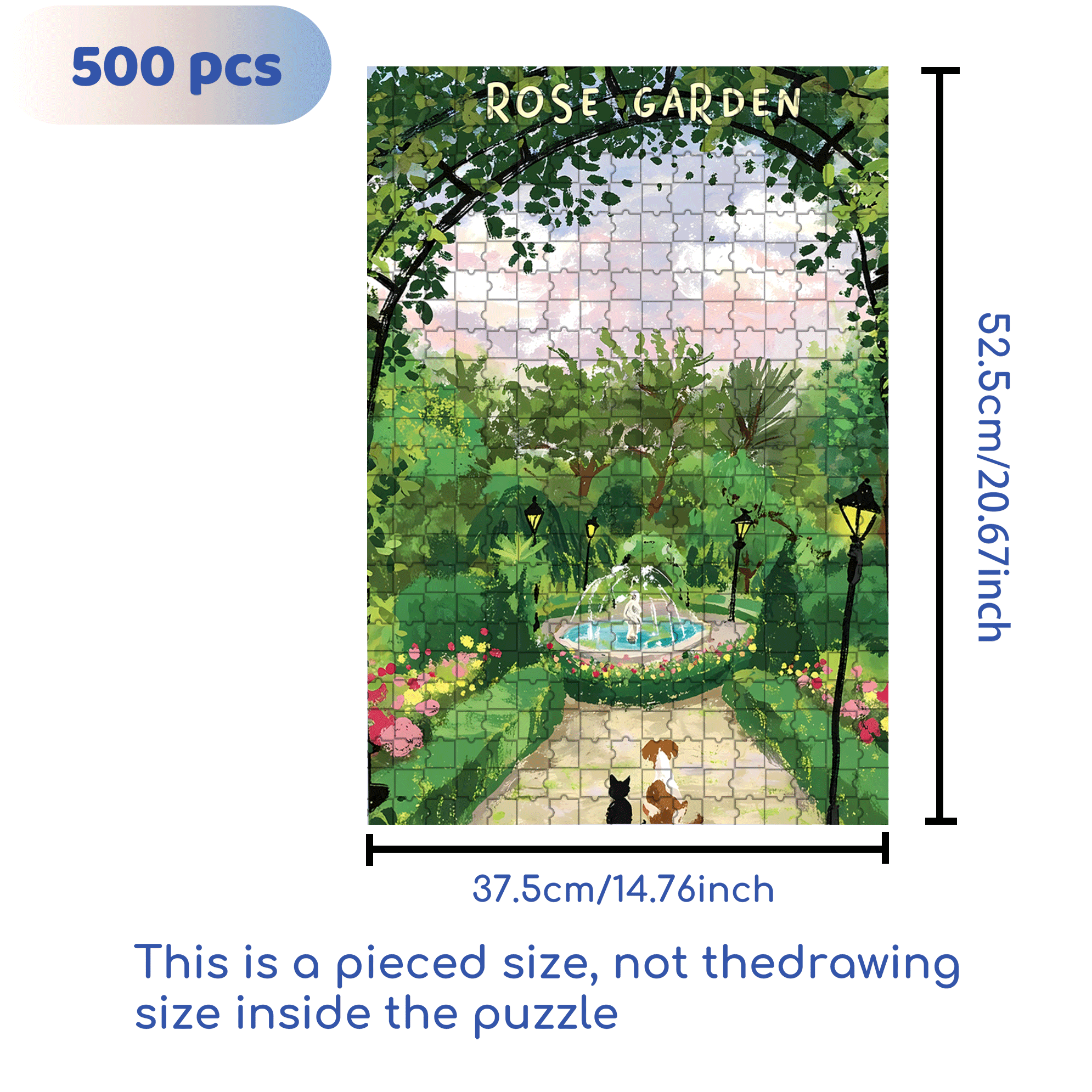 Strolling In The Park On Sunday 500pcs/1000pcs Jigsaw Puzzle, Scratch-Resistant, Interactive Family Game & Brain-Boosting DIY Decor, Perfect for Halloween, Christmas & New Year Gifts, Family Puzzle Game