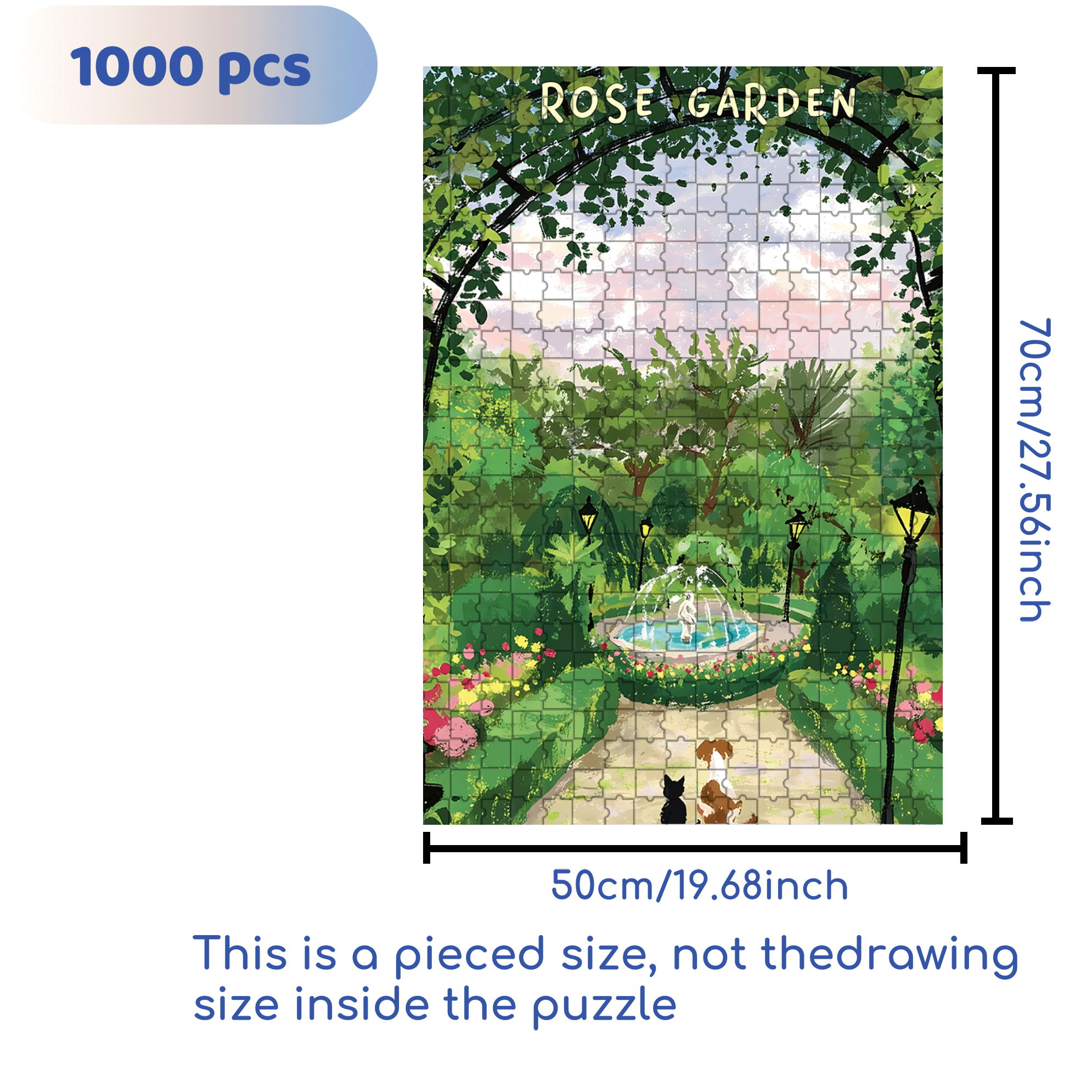 Strolling In The Park On Sunday 500pcs/1000pcs Jigsaw Puzzle, Scratch-Resistant, Interactive Family Game & Brain-Boosting DIY Decor, Perfect for Halloween, Christmas & New Year Gifts, Family Puzzle Game