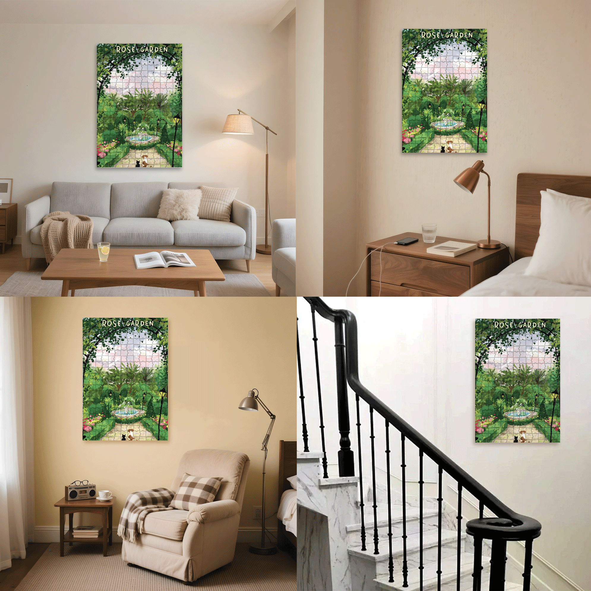Strolling In The Park On Sunday 500pcs/1000pcs Jigsaw Puzzle, Scratch-Resistant, Interactive Family Game & Brain-Boosting DIY Decor, Perfect for Halloween, Christmas & New Year Gifts, Family Puzzle Game