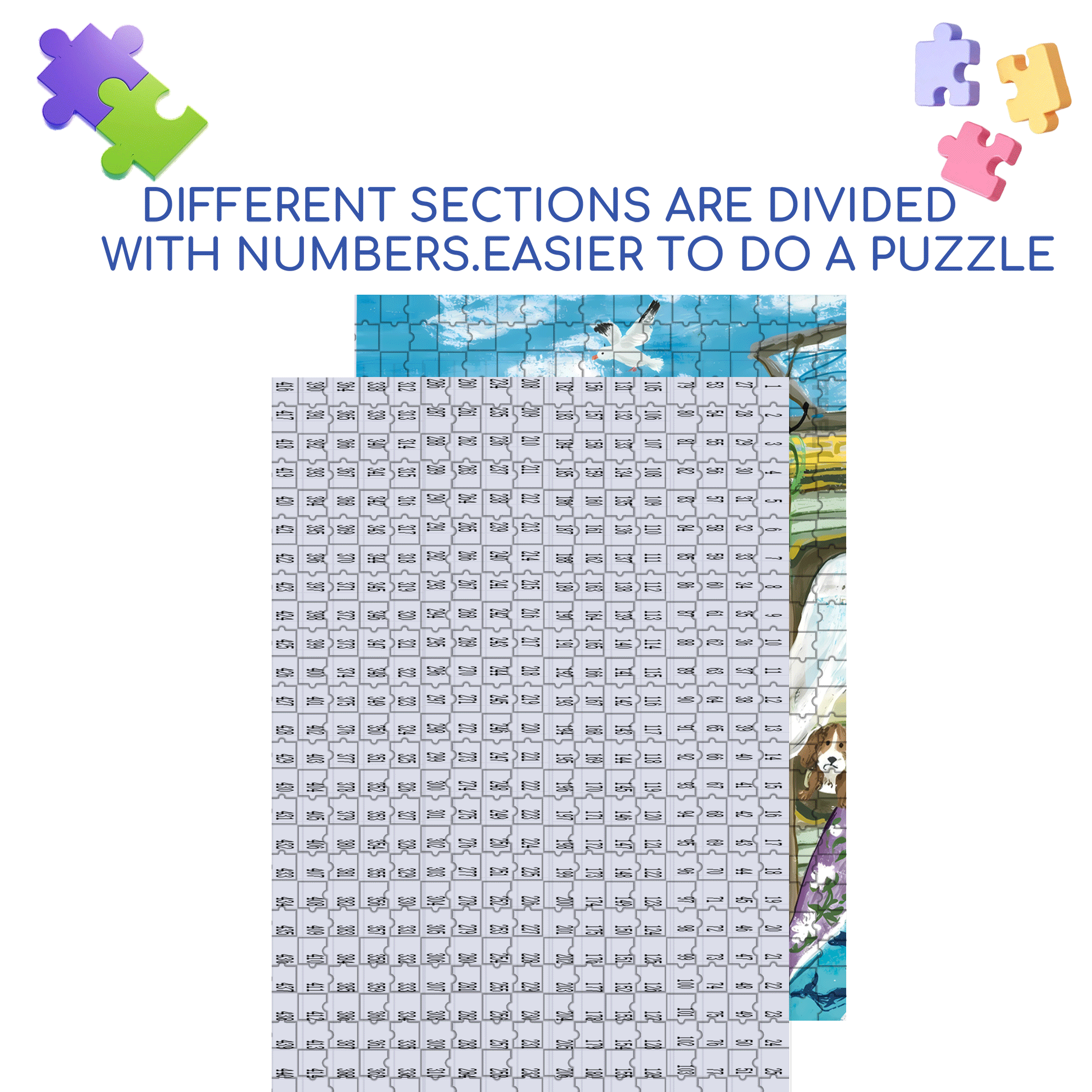 Summer Cool Breeze 500pcs/1000pcs Jigsaw Puzzle, Scratch-Resistant, Interactive Family Game & Brain-Boosting DIY Decor, Perfect for Halloween, Christmas & New Year Gifts, Family Puzzle Game