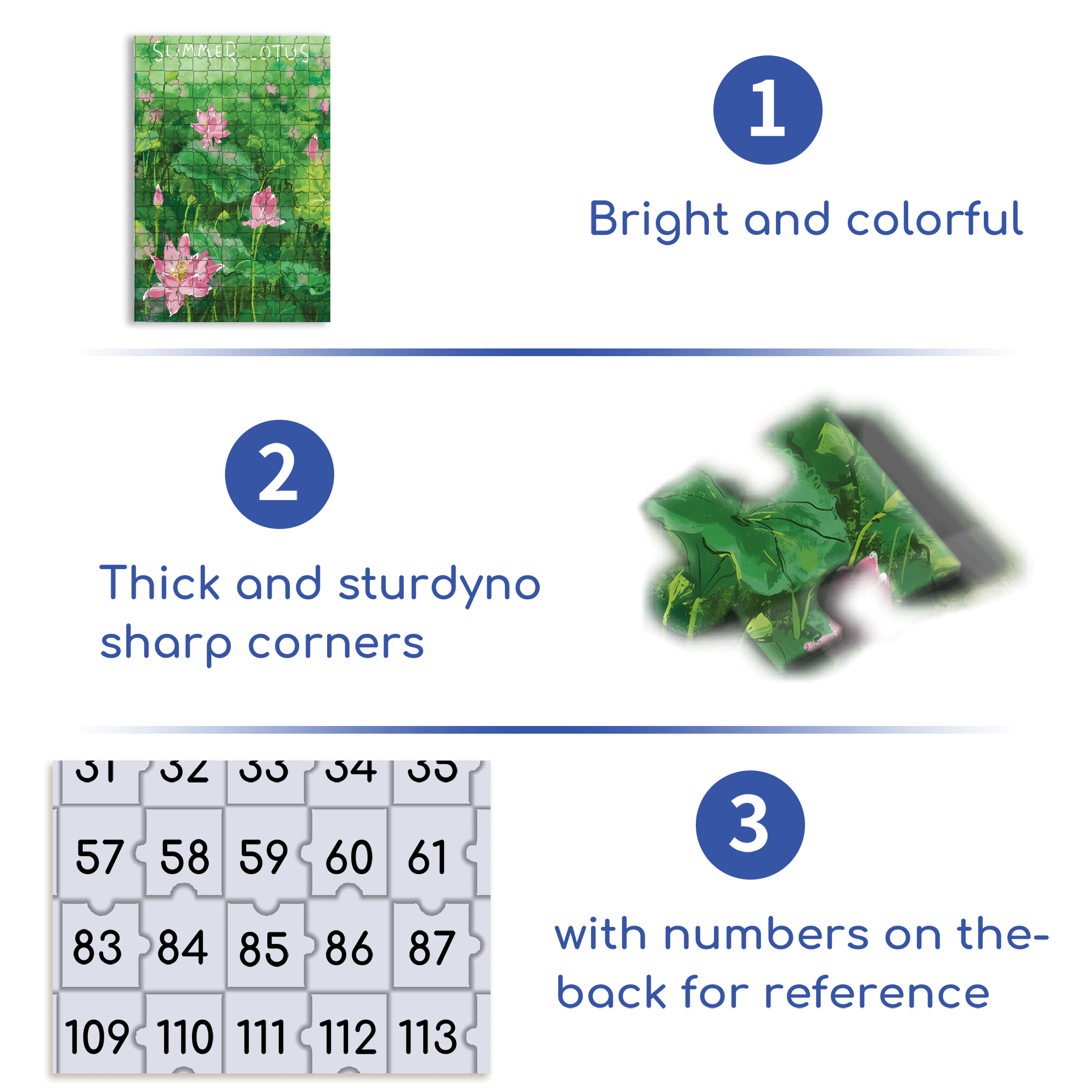 Summer Lotus Pond 3 500pcs/1000pcs Jigsaw Puzzle, Scratch-Resistant, Interactive Family Game & Brain-Boosting DIY Decor, Perfect for Halloween, Christmas & New Year Gifts, Family Puzzle Game