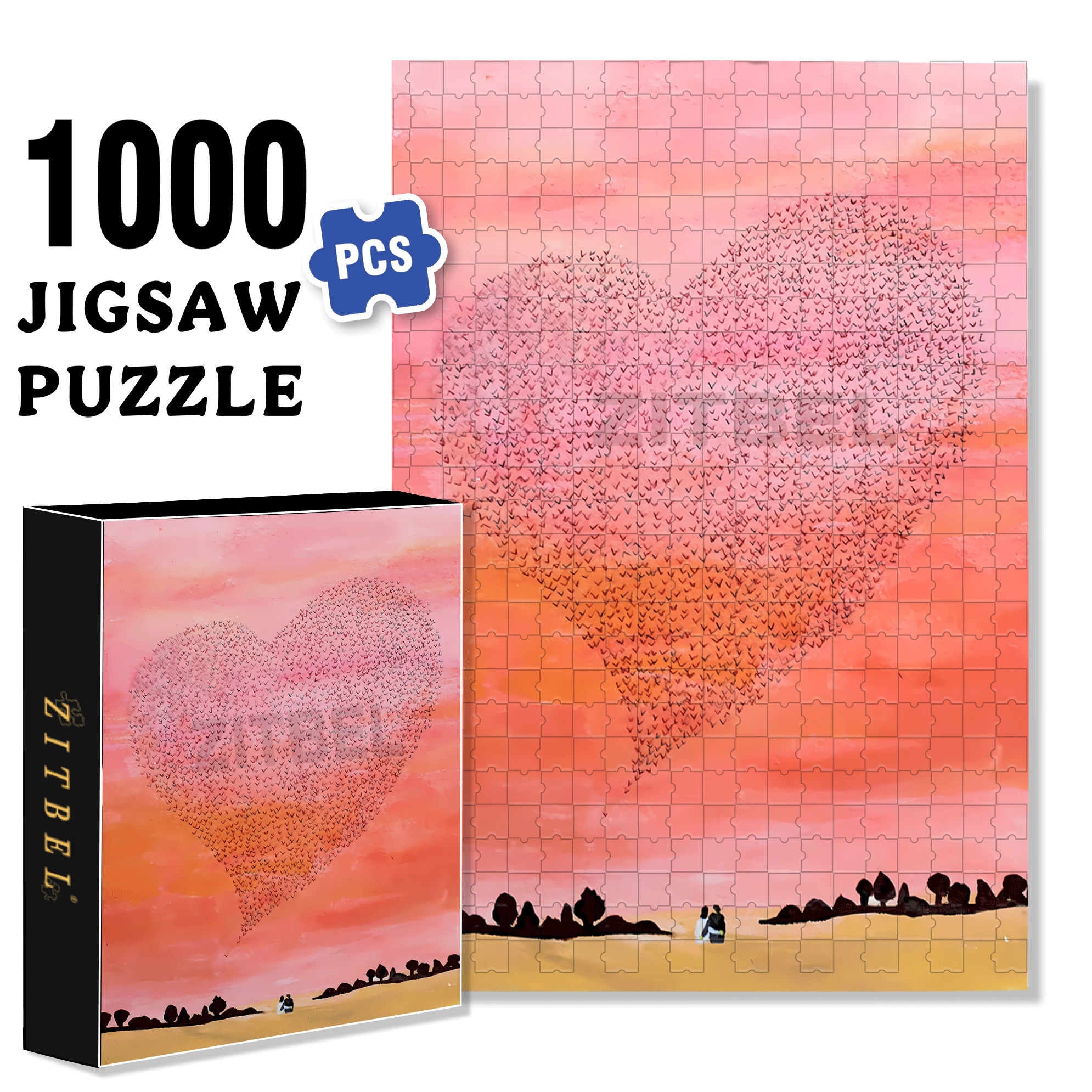 Sunset Moment 500pcs/1000pcs Jigsaw Puzzle, Scratch-Resistant, Interactive Family Game & Brain-Boosting DIY Decor, Perfect for Halloween, Christmas & New Year Gifts, Family Puzzle Game