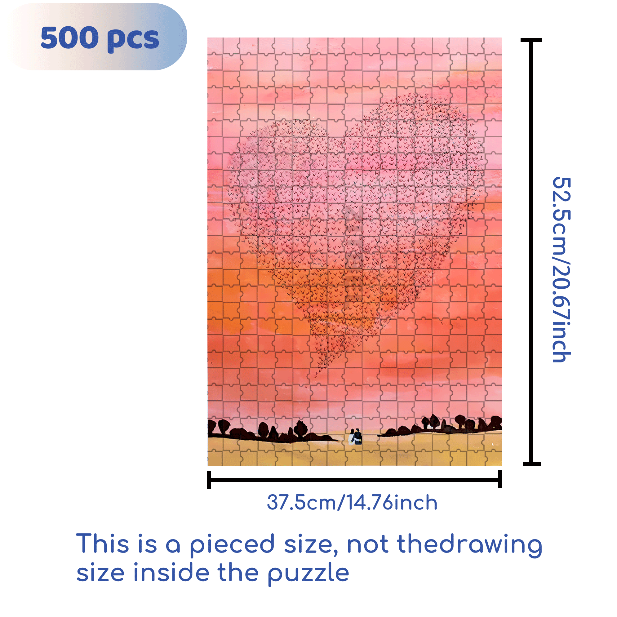 Sunset Moment 500pcs/1000pcs Jigsaw Puzzle, Scratch-Resistant, Interactive Family Game & Brain-Boosting DIY Decor, Perfect for Halloween, Christmas & New Year Gifts, Family Puzzle Game