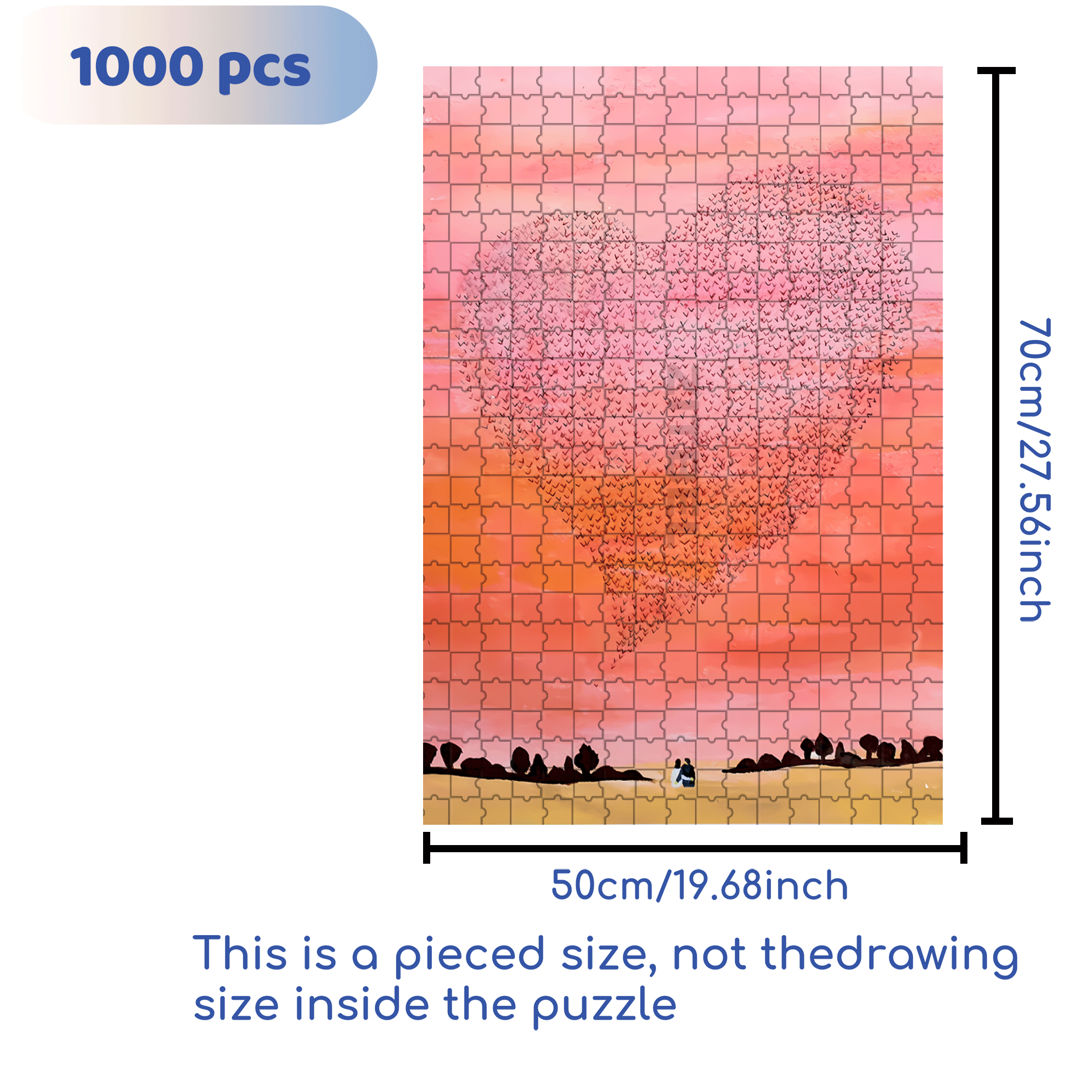 Sunset Moment 500pcs/1000pcs Jigsaw Puzzle, Scratch-Resistant, Interactive Family Game & Brain-Boosting DIY Decor, Perfect for Halloween, Christmas & New Year Gifts, Family Puzzle Game