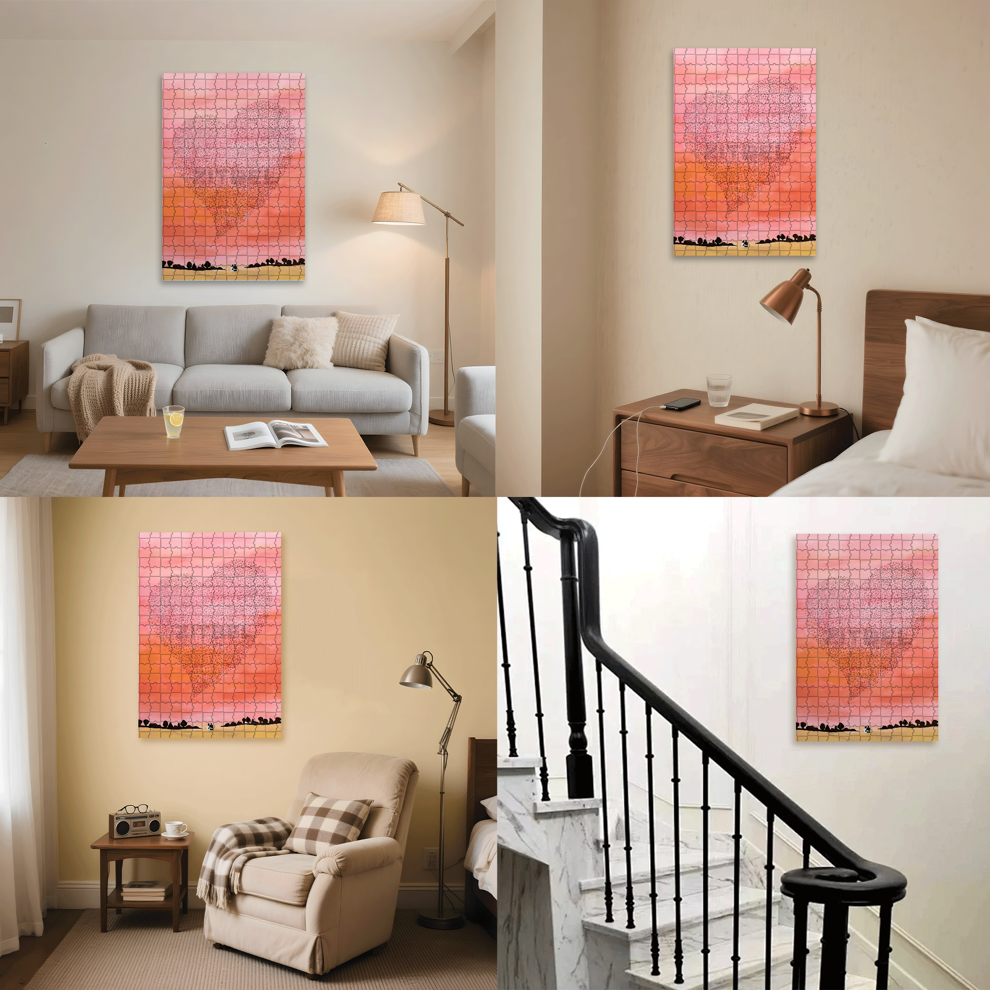 Sunset Moment 500pcs/1000pcs Jigsaw Puzzle, Scratch-Resistant, Interactive Family Game & Brain-Boosting DIY Decor, Perfect for Halloween, Christmas & New Year Gifts, Family Puzzle Game