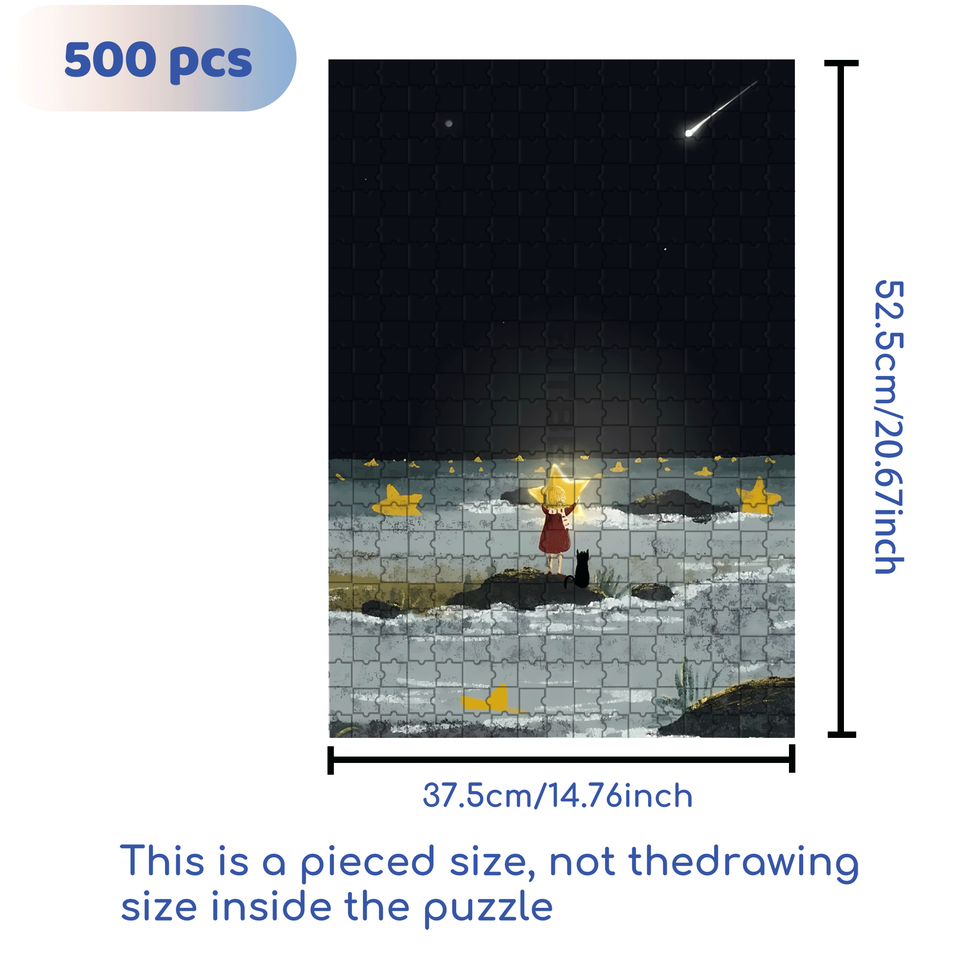 The Gift of Stars 500pcs/1000pcs Jigsaw Puzzle, Scratch-Resistant, Interactive Family Game & Brain-Boosting DIY Decor, Perfect for Halloween, Christmas & New Year Gifts, Family Puzzle Game