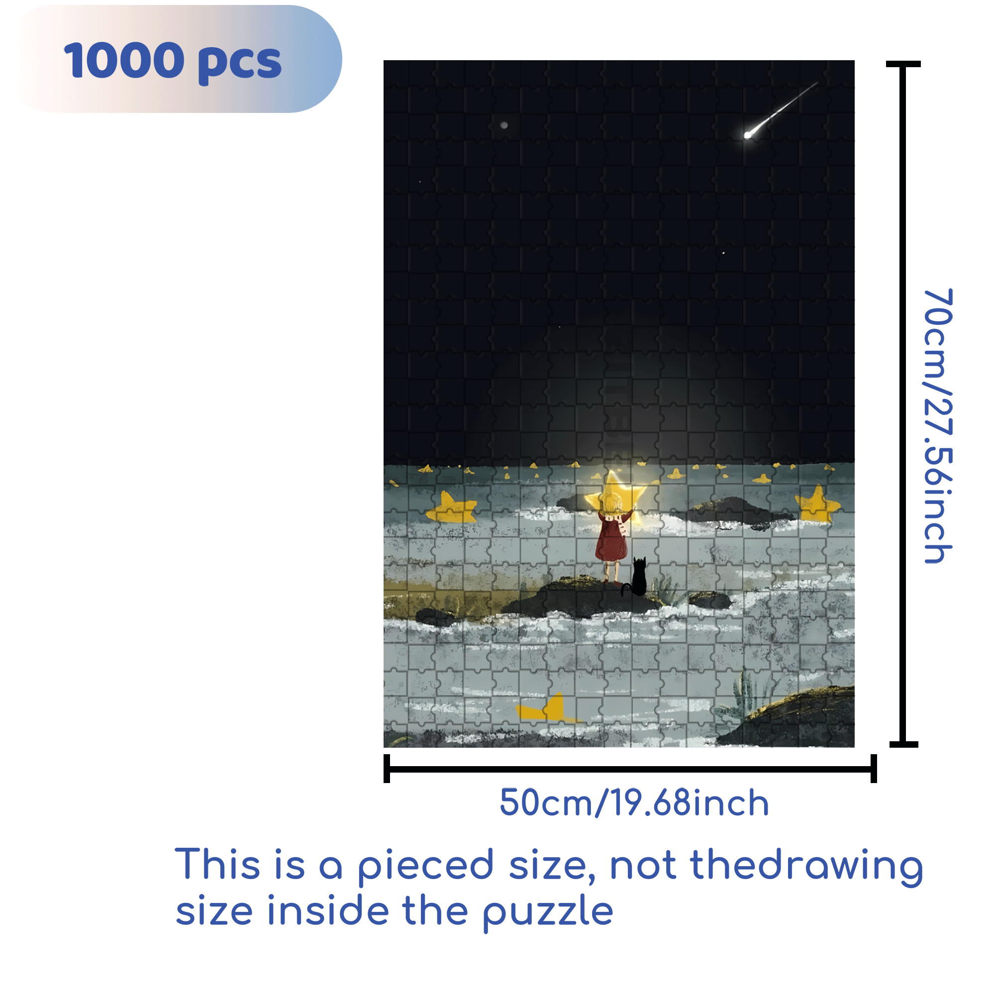 The Gift of Stars 500pcs/1000pcs Jigsaw Puzzle, Scratch-Resistant, Interactive Family Game & Brain-Boosting DIY Decor, Perfect for Halloween, Christmas & New Year Gifts, Family Puzzle Game