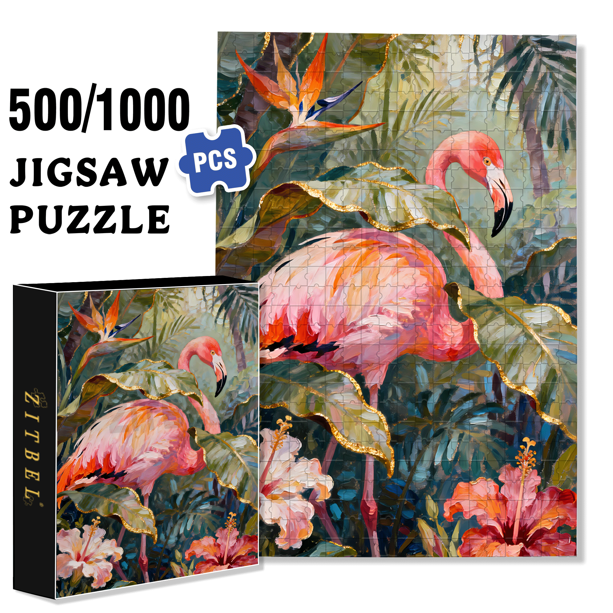 Tropical Rainforest Journey 500pcs/1000pcs Jigsaw Puzzle, Scratch-Resistant, Interactive Family Game & Brain-Boosting DIY Decor, Perfect for Halloween, Christmas & New Year Gifts, Family Puzzle Game