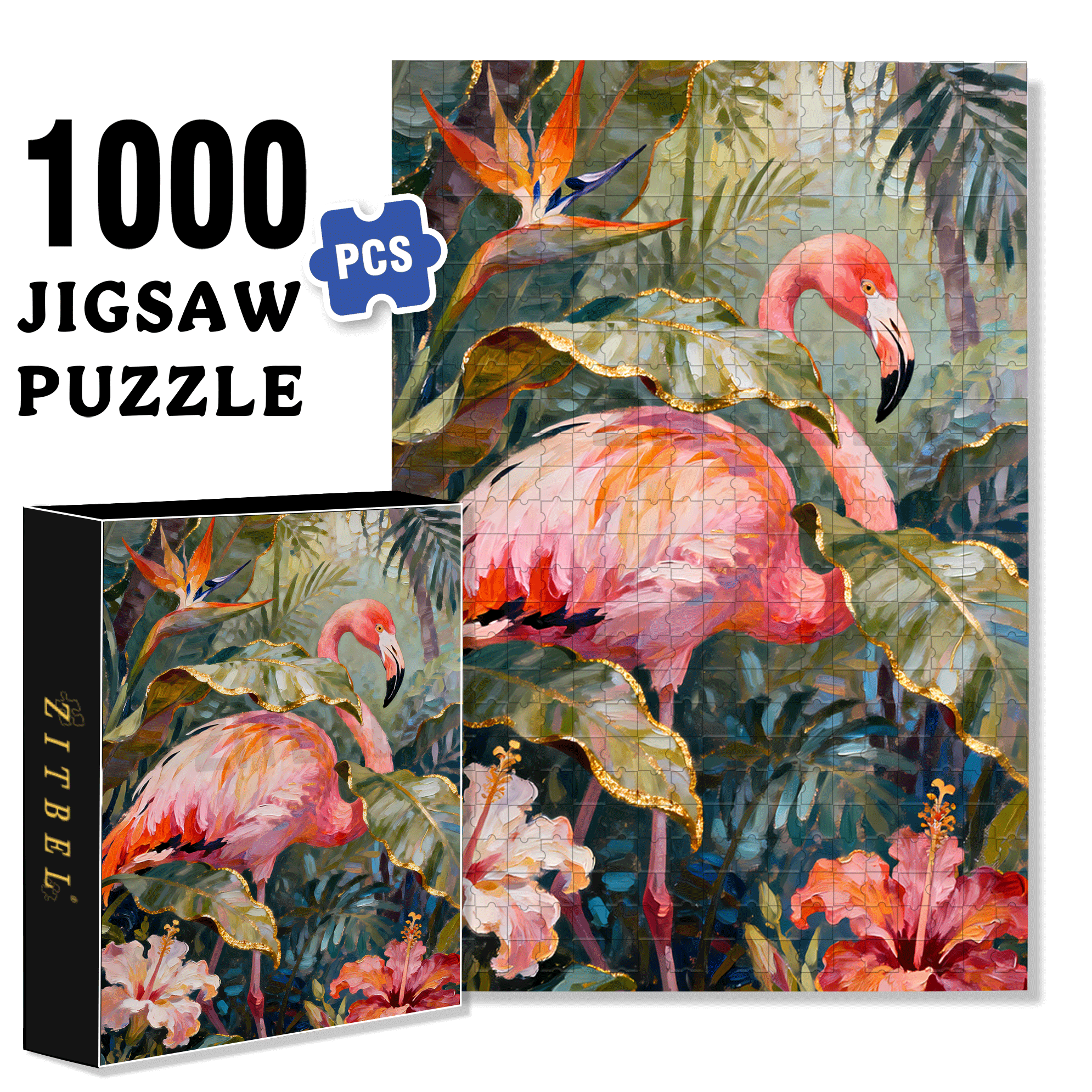 Tropical Rainforest Journey 500pcs/1000pcs Jigsaw Puzzle, Scratch-Resistant, Interactive Family Game & Brain-Boosting DIY Decor, Perfect for Halloween, Christmas & New Year Gifts, Family Puzzle Game