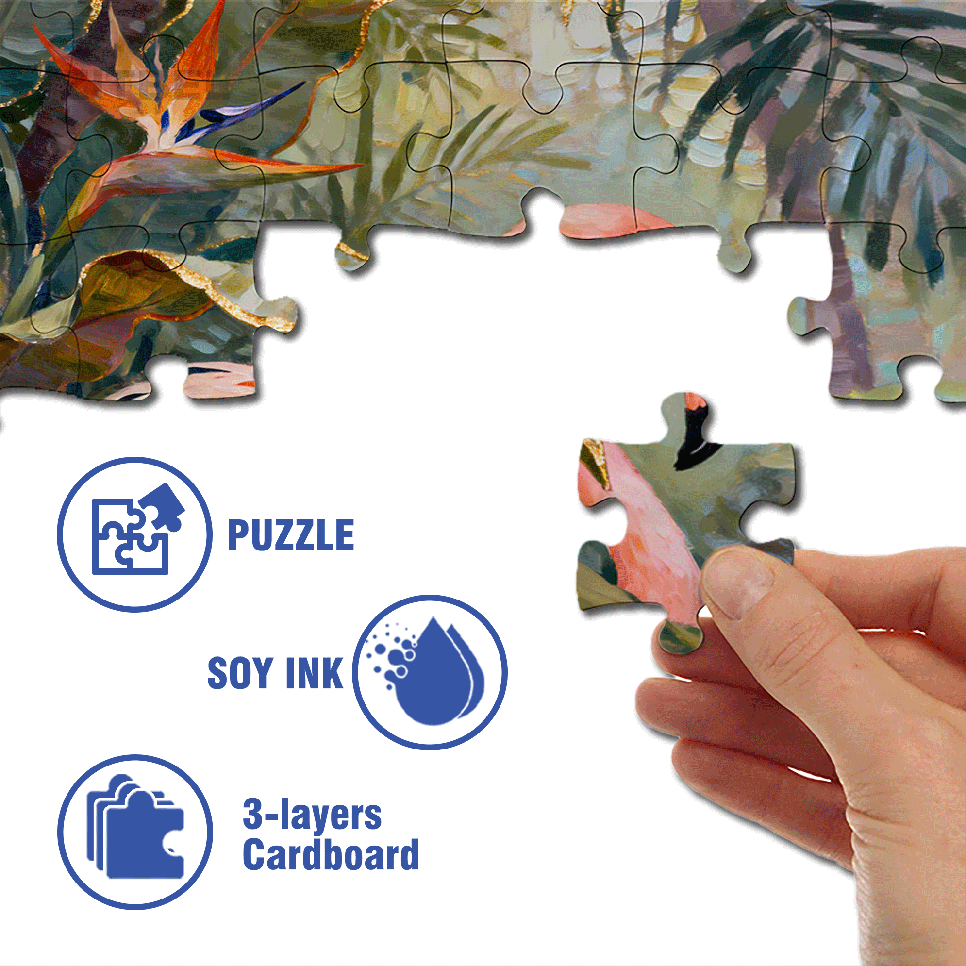 Tropical Rainforest Journey 500pcs/1000pcs Jigsaw Puzzle, Scratch-Resistant, Interactive Family Game & Brain-Boosting DIY Decor, Perfect for Halloween, Christmas & New Year Gifts, Family Puzzle Game