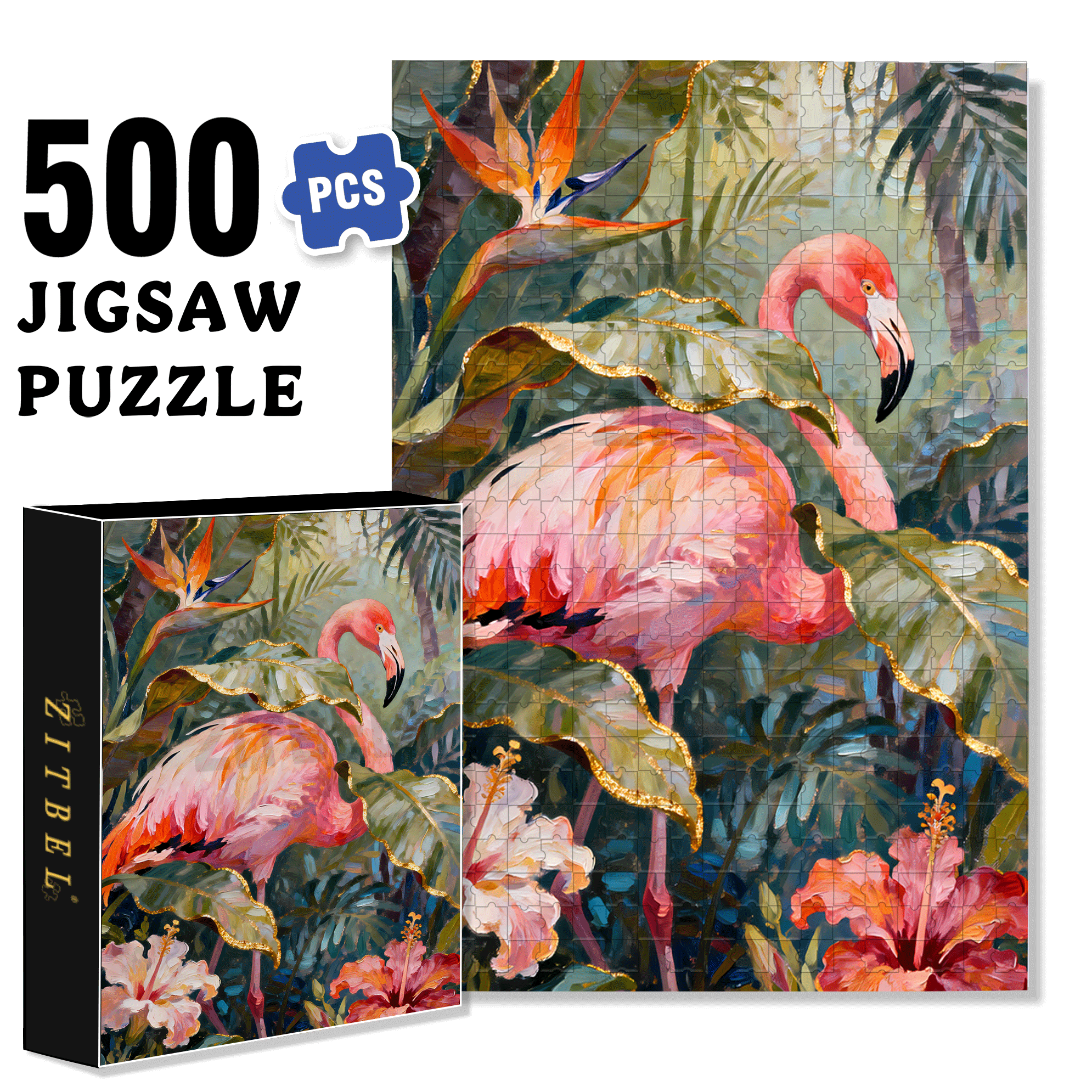 Tropical Rainforest Journey 500pcs/1000pcs Jigsaw Puzzle, Scratch-Resistant, Interactive Family Game & Brain-Boosting DIY Decor, Perfect for Halloween, Christmas & New Year Gifts, Family Puzzle Game