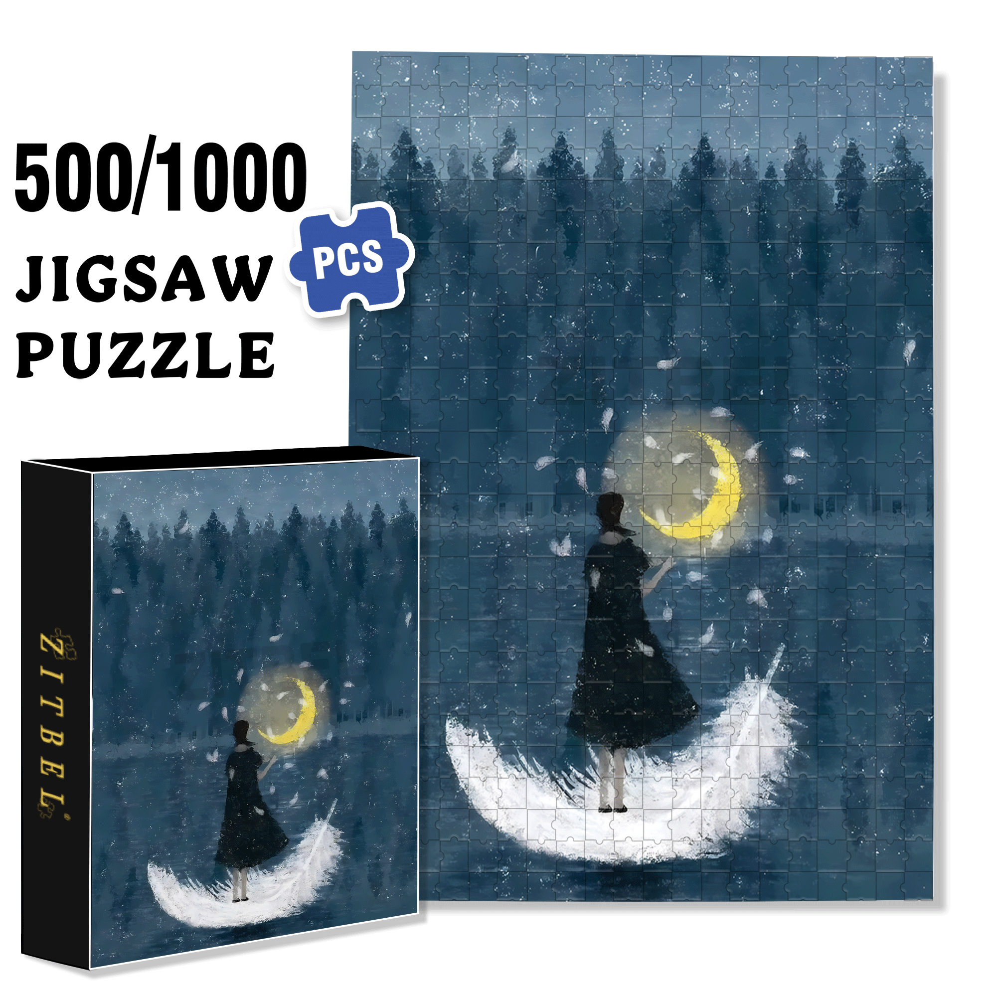 Within Reach 500pcs/1000pcs Jigsaw Puzzle, Scratch-Resistant, Interactive Family Game & Brain-Boosting DIY Decor, Perfect for Halloween, Christmas & New Year Gifts, Family Puzzle Game