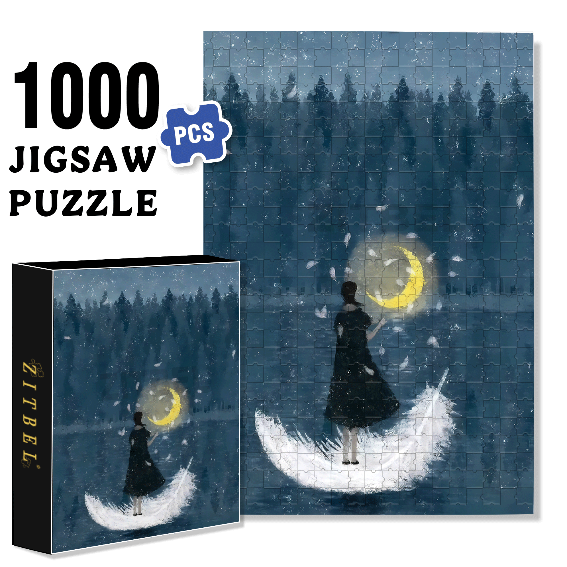 Within Reach 500pcs/1000pcs Jigsaw Puzzle, Scratch-Resistant, Interactive Family Game & Brain-Boosting DIY Decor, Perfect for Halloween, Christmas & New Year Gifts, Family Puzzle Game