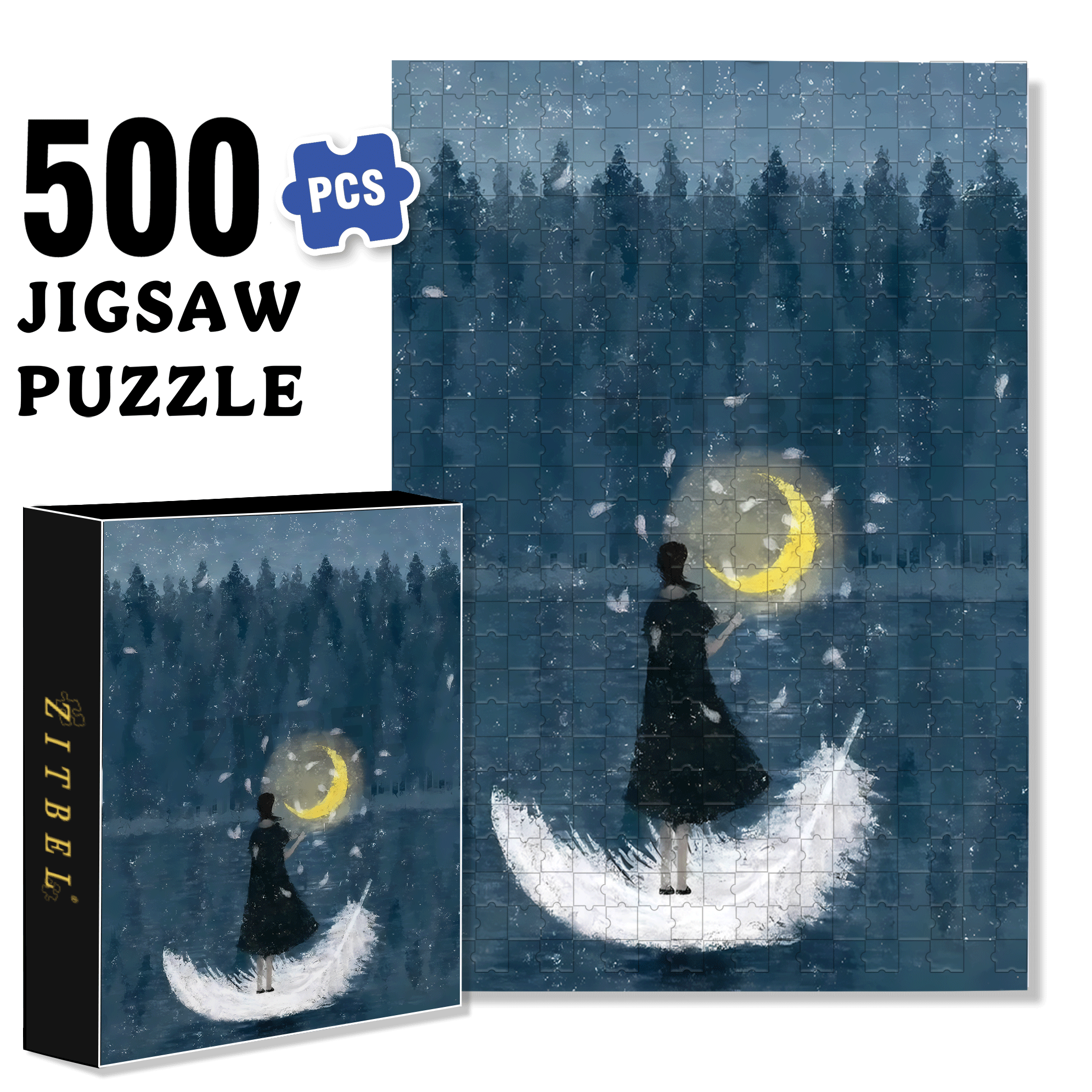 Within Reach 500pcs/1000pcs Jigsaw Puzzle, Scratch-Resistant, Interactive Family Game & Brain-Boosting DIY Decor, Perfect for Halloween, Christmas & New Year Gifts, Family Puzzle Game