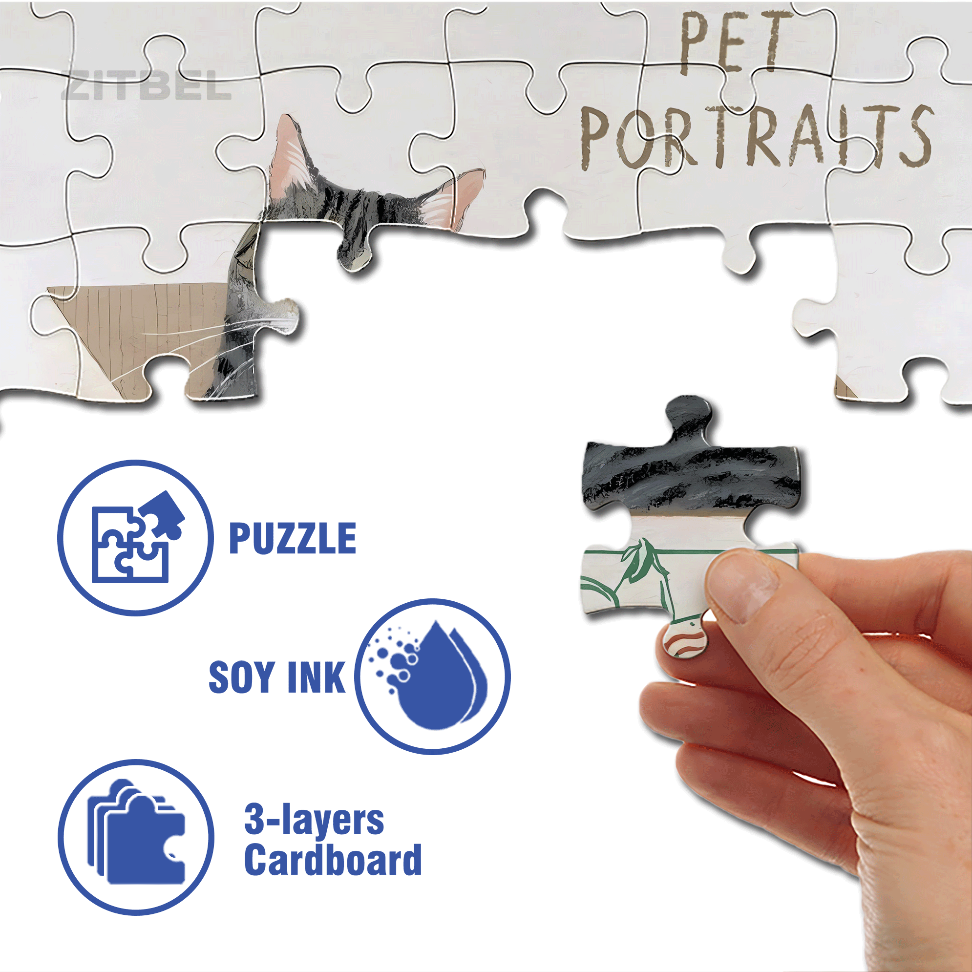 Animal Friends 10 500pcs/1000pcs Jigsaw Puzzle, Scratch-Resistant, Interactive Family Game & Brain-Boosting DIY Decor, Perfect for Halloween, Christmas & New Year Gifts, Family Puzzle Game