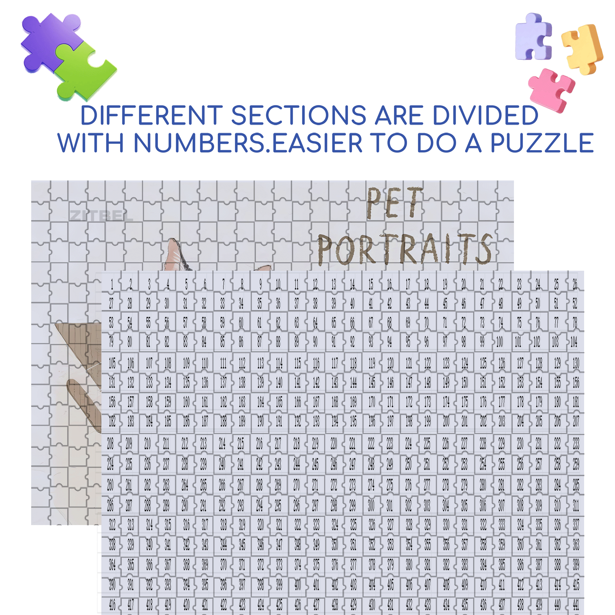 Animal Friends 10 500pcs/1000pcs Jigsaw Puzzle, Scratch-Resistant, Interactive Family Game & Brain-Boosting DIY Decor, Perfect for Halloween, Christmas & New Year Gifts, Family Puzzle Game