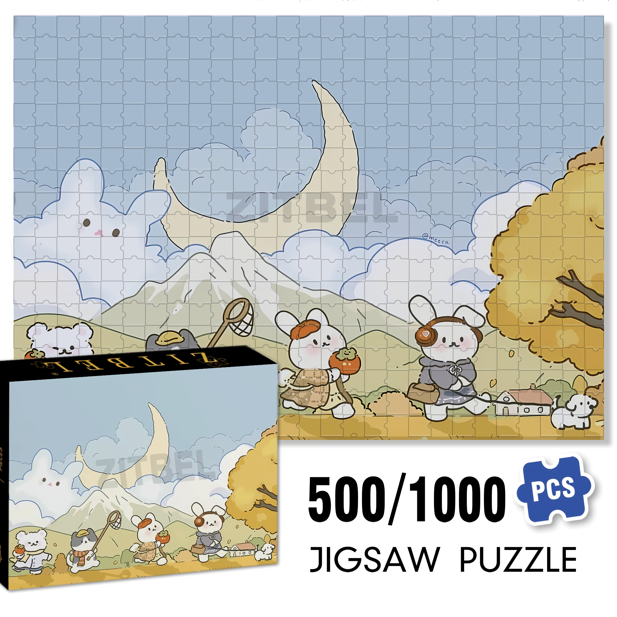 Autumn Journey 500pcs/1000pcs Jigsaw Puzzle, Scratch-Resistant, Interactive Family Game & Brain-Boosting DIY Decor, Perfect for Halloween, Christmas & New Year Gifts, Family Puzzle Game