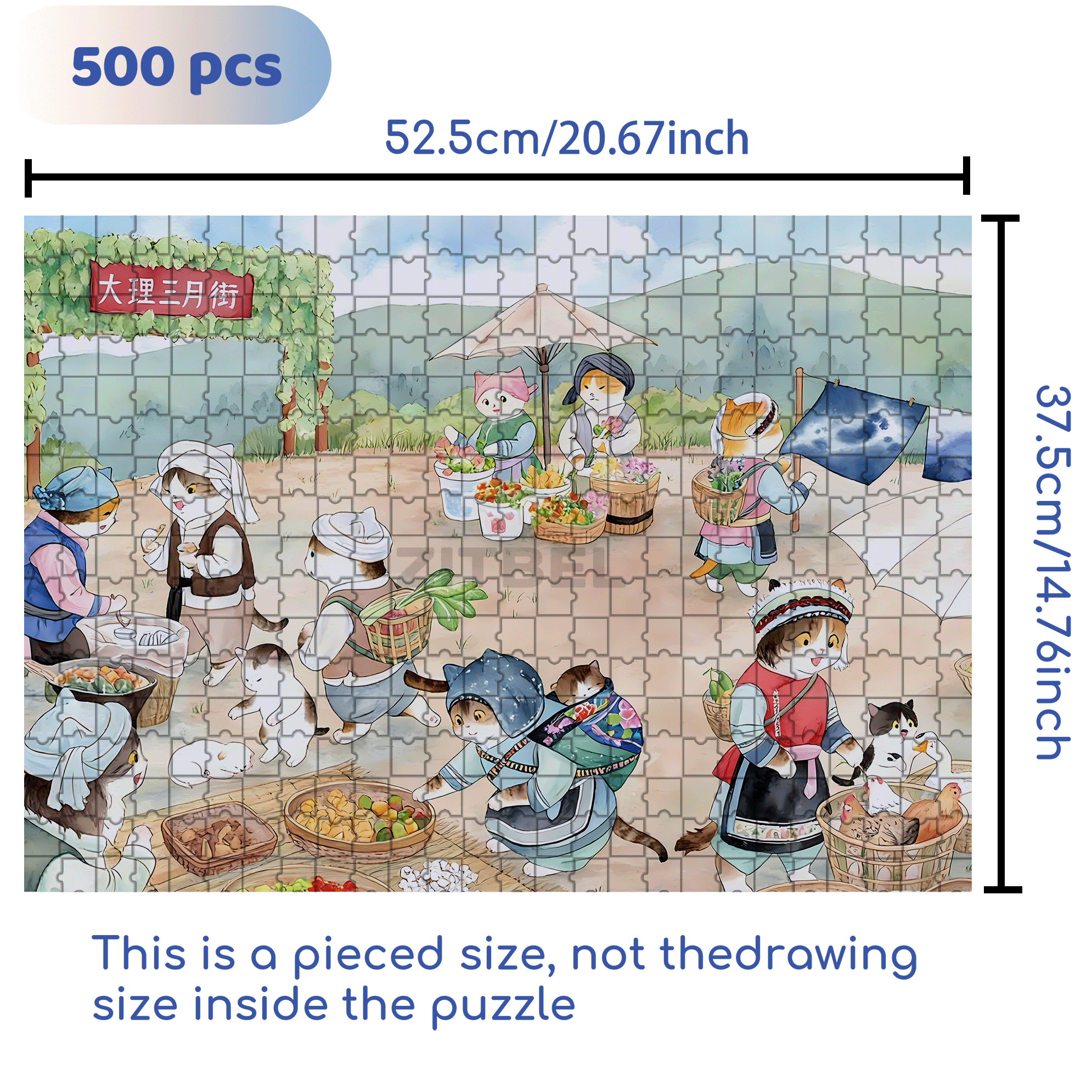 Bai Ethnic Group 500pcs/1000pcs Jigsaw Puzzle, Scratch-Resistant, Interactive Family Game & Brain-Boosting DIY Decor, Perfect for Halloween, Christmas & New Year Gifts, Family Puzzle Game