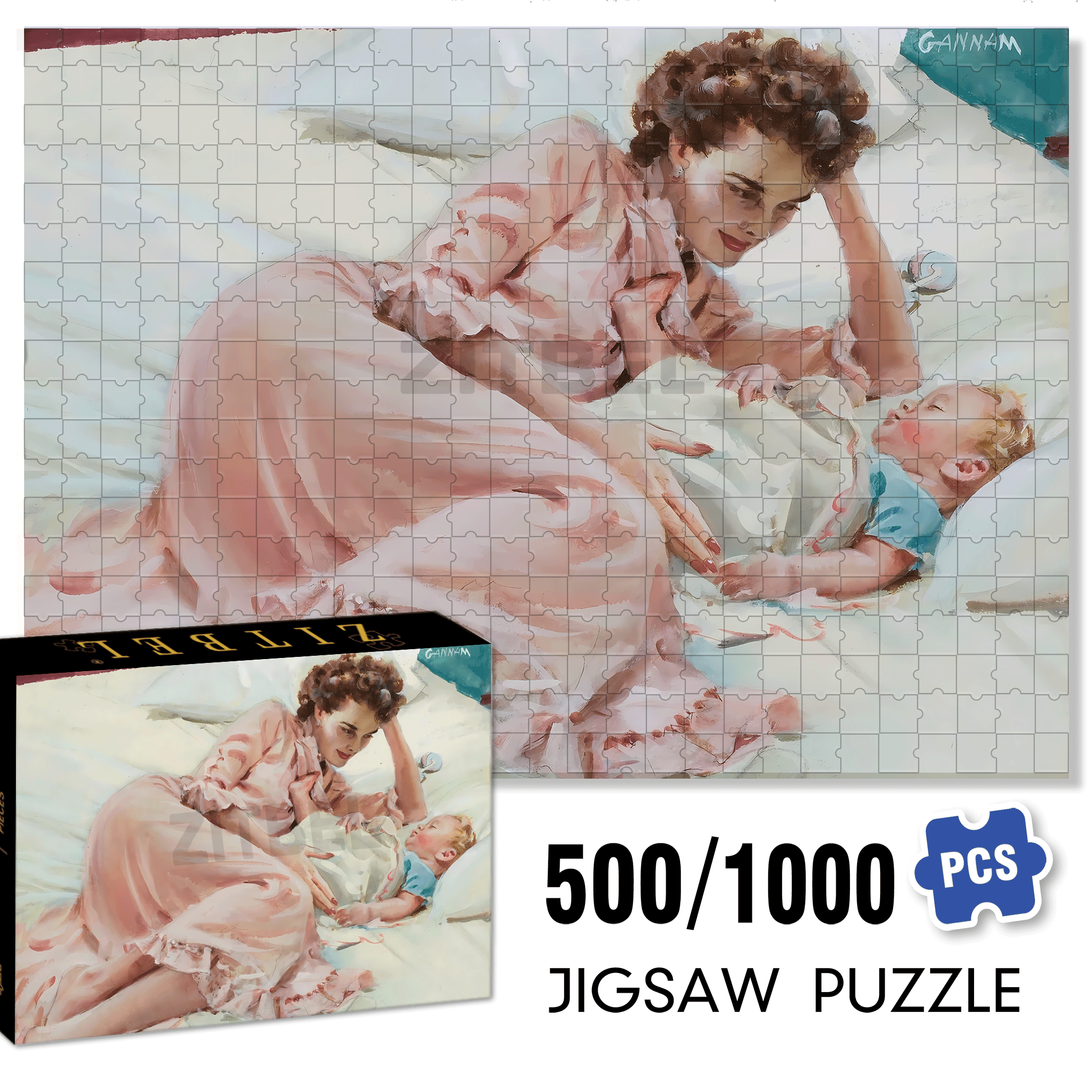 Becoming A Mother 3 500pcs/1000pcs Jigsaw Puzzle, Scratch-Resistant, Interactive Family Game & Brain-Boosting DIY Decor, Perfect for Halloween, Christmas & New Year Gifts, Family Puzzle Game