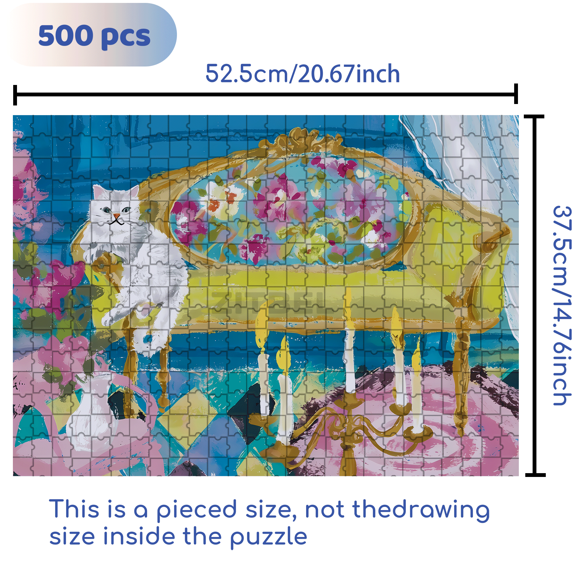 Cat That Loves To Lie On The Sofa 500pcs/1000pcs Jigsaw Puzzle, Scratch-Resistant, Interactive Family Game & Brain-Boosting DIY Decor, Perfect for Halloween, Christmas & New Year Gifts, Family Puzzle Game