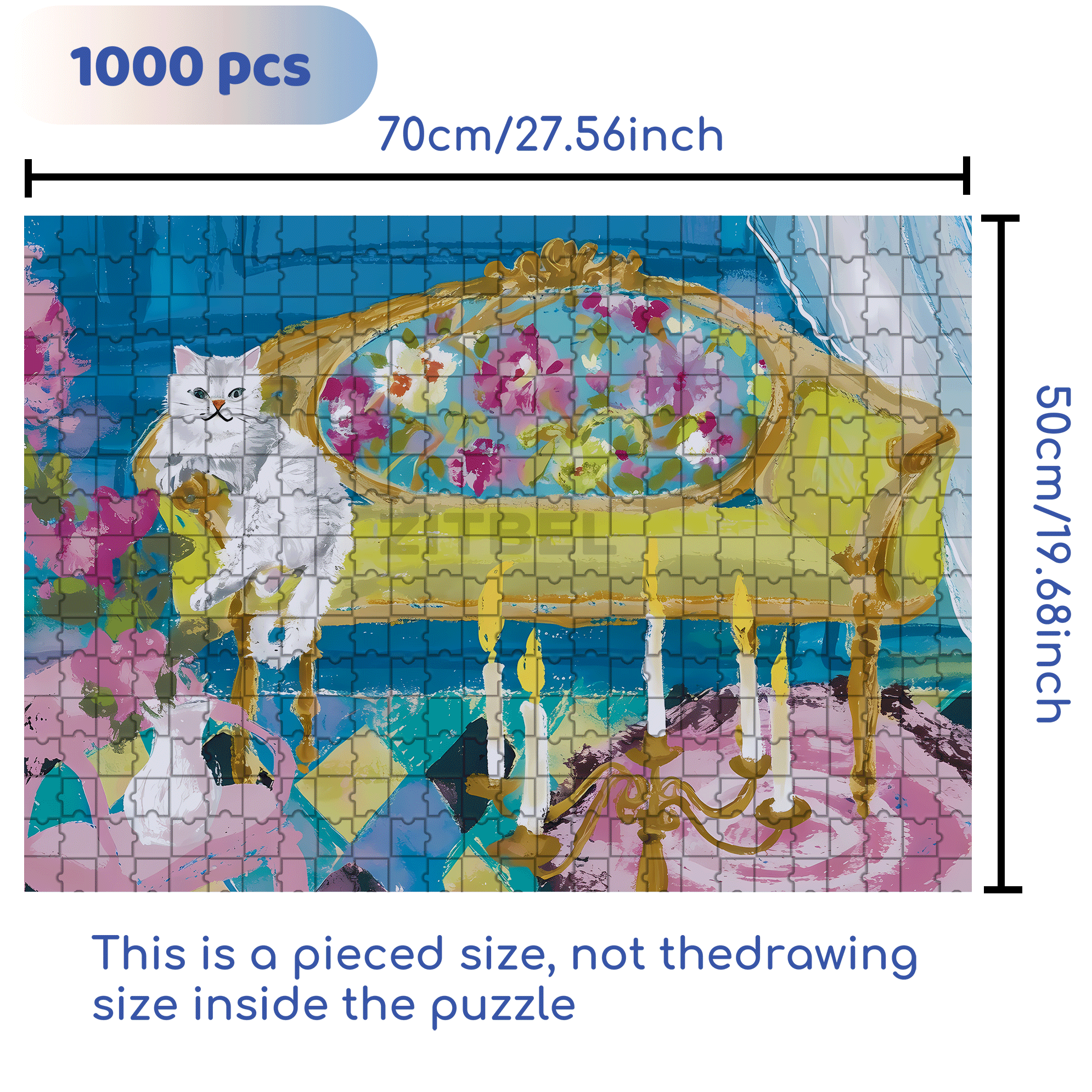 Cat That Loves To Lie On The Sofa 500pcs/1000pcs Jigsaw Puzzle, Scratch-Resistant, Interactive Family Game & Brain-Boosting DIY Decor, Perfect for Halloween, Christmas & New Year Gifts, Family Puzzle Game