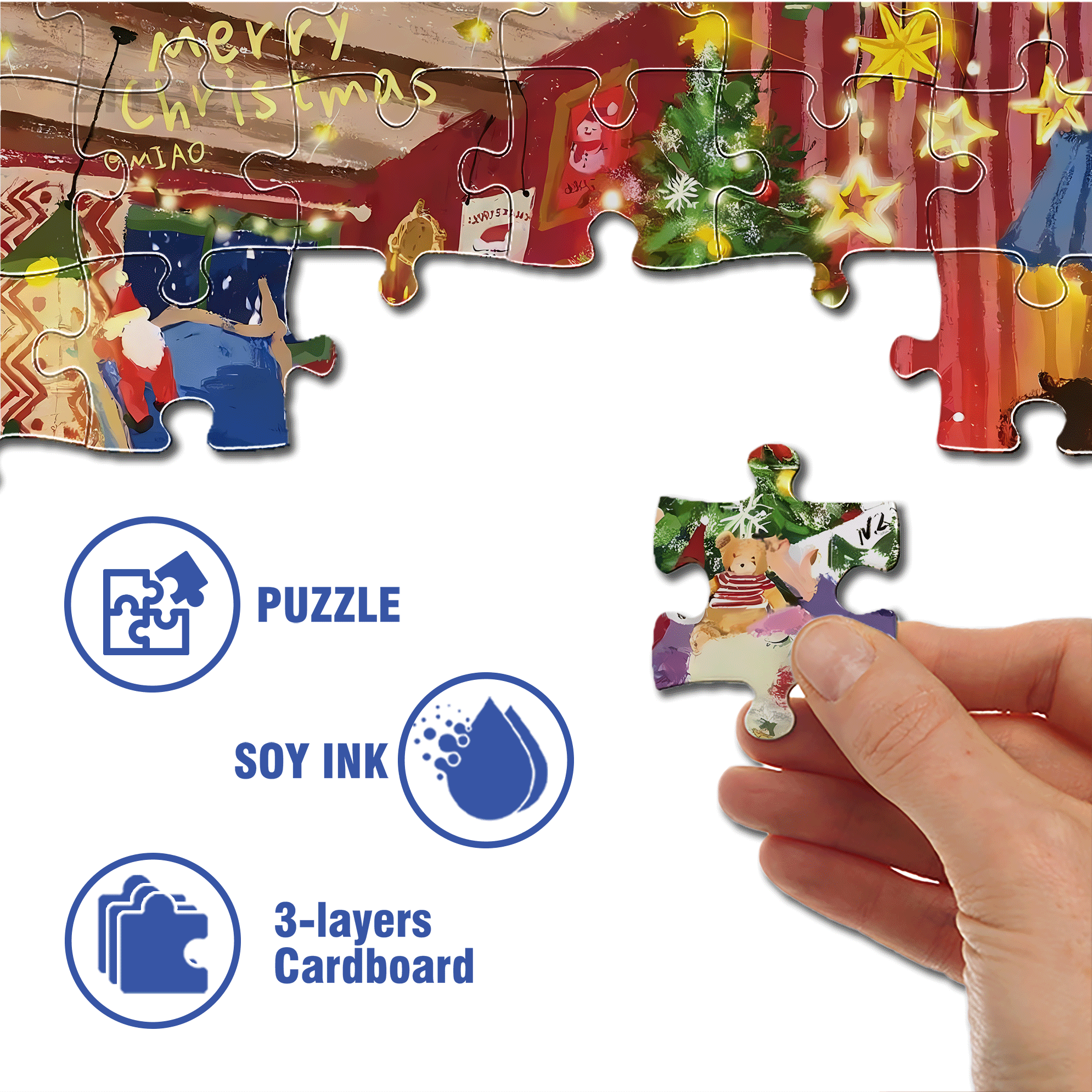 Christmas Attic 2 500pcs/1000pcs Jigsaw Puzzle, Scratch-Resistant, Interactive Family Game & Brain-Boosting DIY Decor, Perfect for Halloween, Christmas & New Year Gifts, Family Puzzle Game