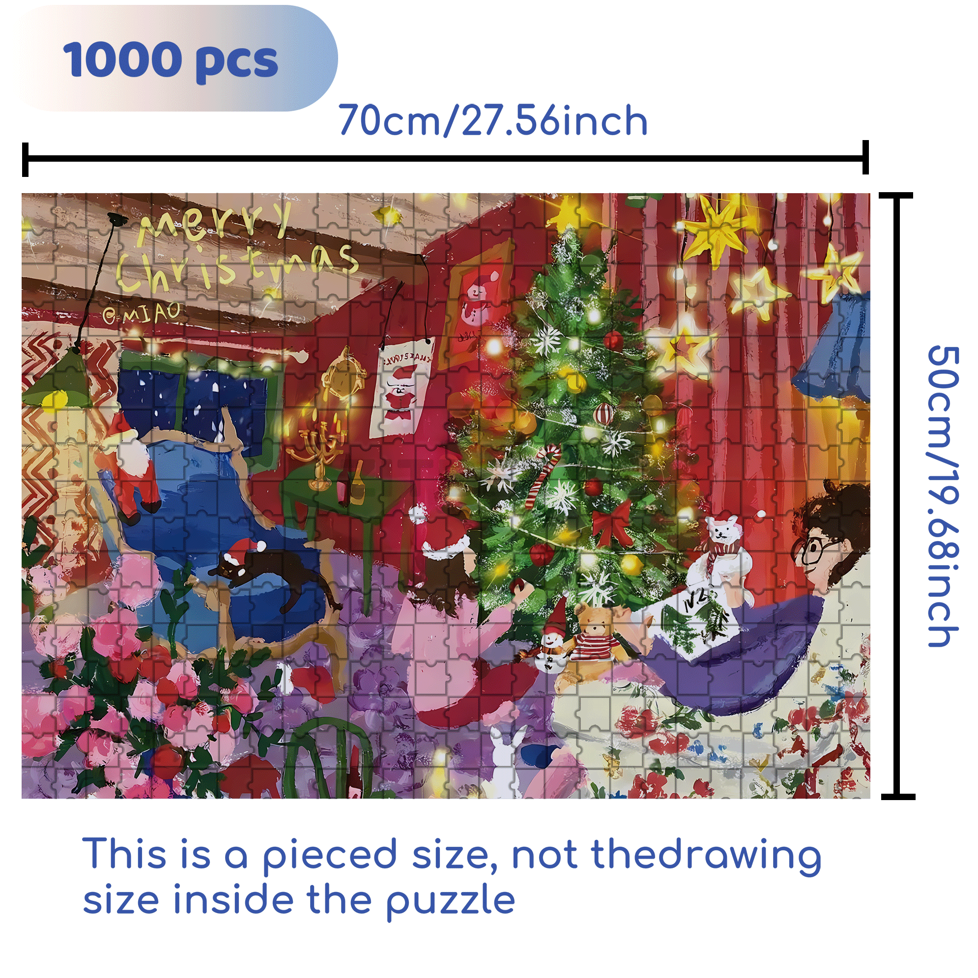 Christmas Attic 2 500pcs/1000pcs Jigsaw Puzzle, Scratch-Resistant, Interactive Family Game & Brain-Boosting DIY Decor, Perfect for Halloween, Christmas & New Year Gifts, Family Puzzle Game