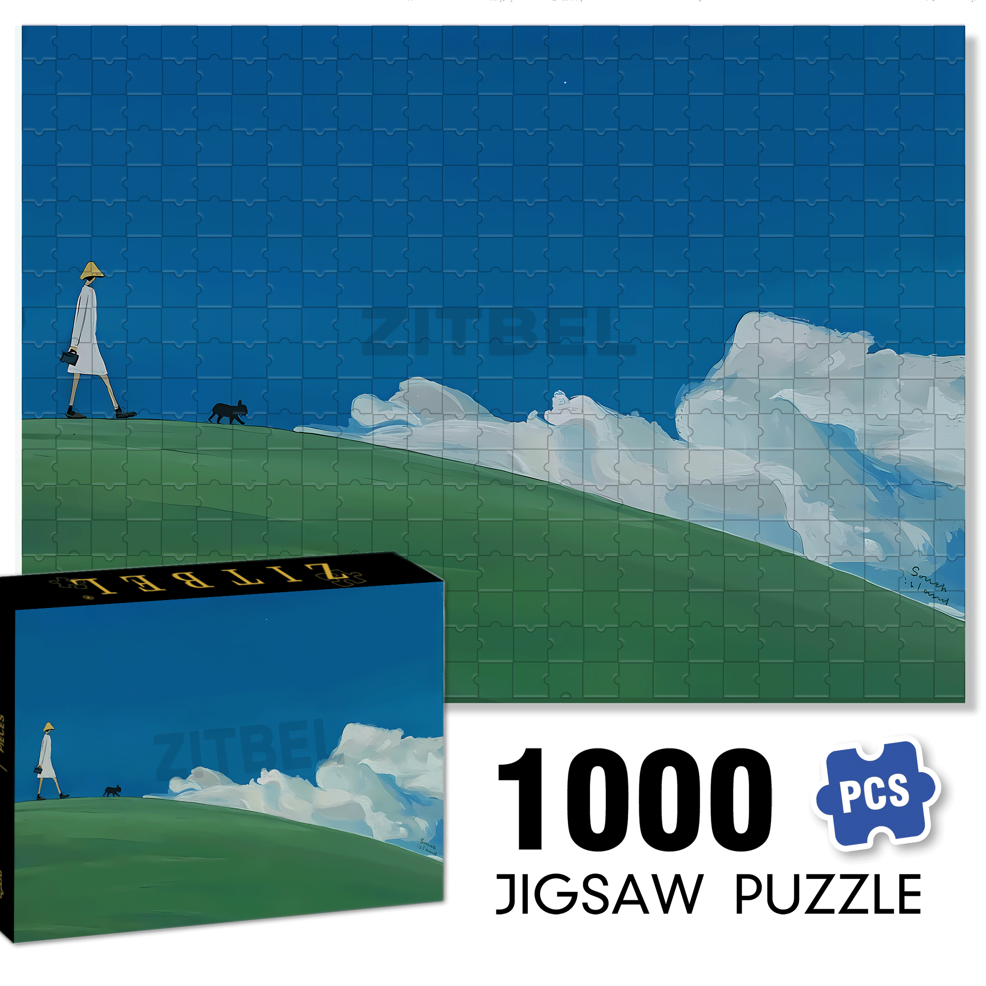 Cloud Walk 500pcs/1000pcs Jigsaw Puzzle, Scratch-Resistant, Interactive Family Game & Brain-Boosting DIY Decor, Perfect for Halloween, Christmas & New Year Gifts, Family Puzzle Game