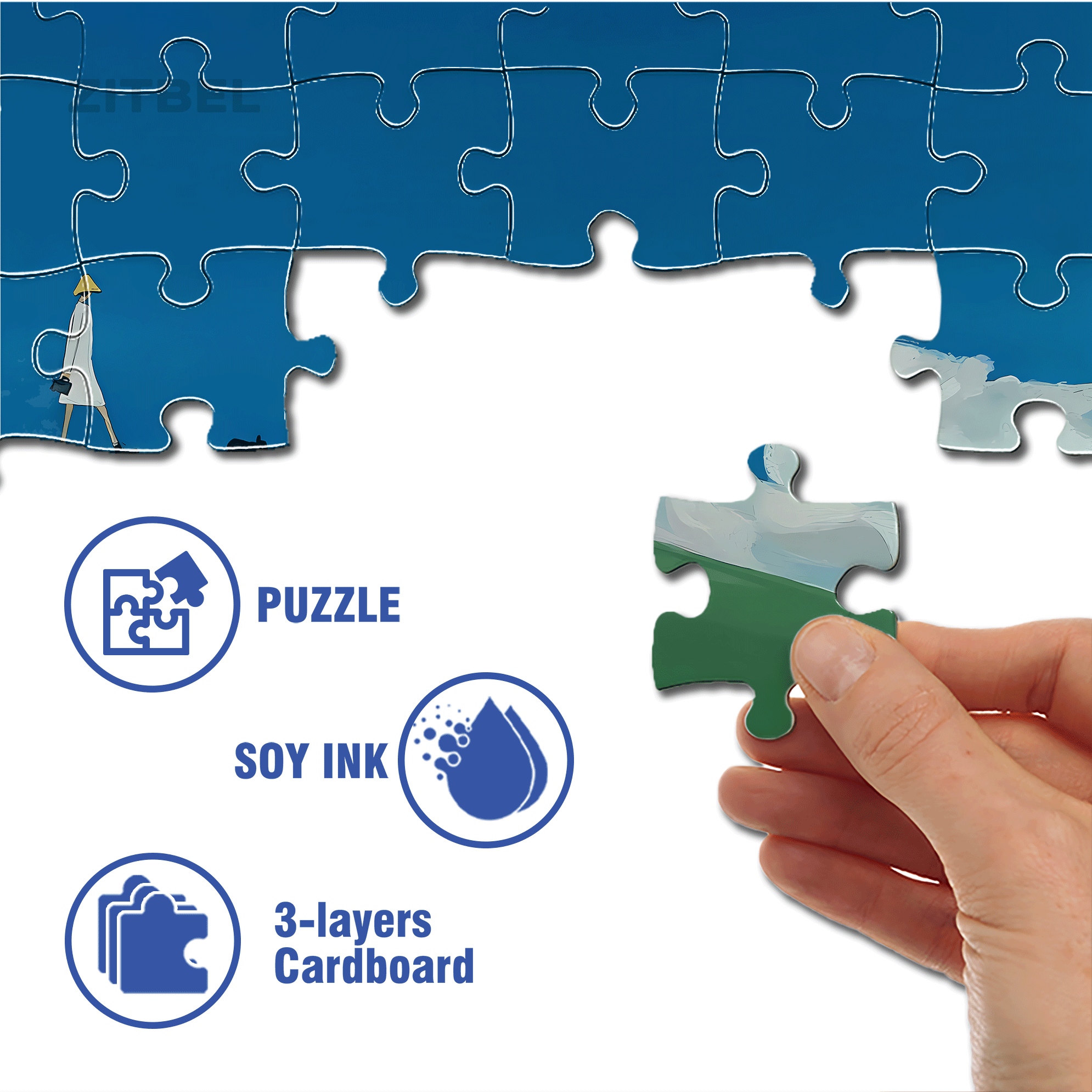 Cloud Walk 500pcs/1000pcs Jigsaw Puzzle, Scratch-Resistant, Interactive Family Game & Brain-Boosting DIY Decor, Perfect for Halloween, Christmas & New Year Gifts, Family Puzzle Game
