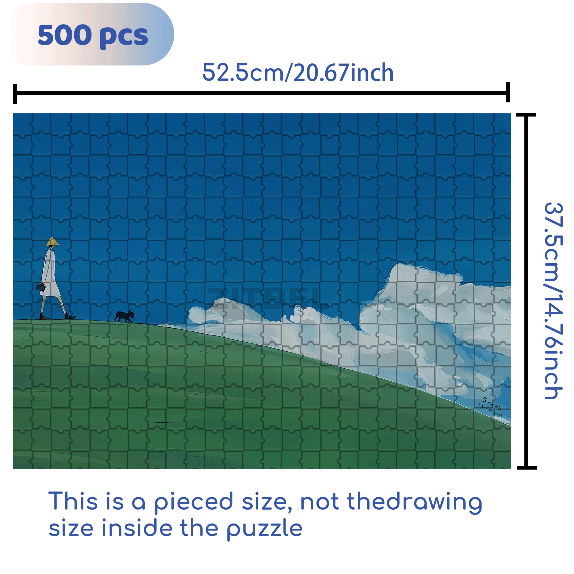 Cloud Walk 500pcs/1000pcs Jigsaw Puzzle, Scratch-Resistant, Interactive Family Game & Brain-Boosting DIY Decor, Perfect for Halloween, Christmas & New Year Gifts, Family Puzzle Game